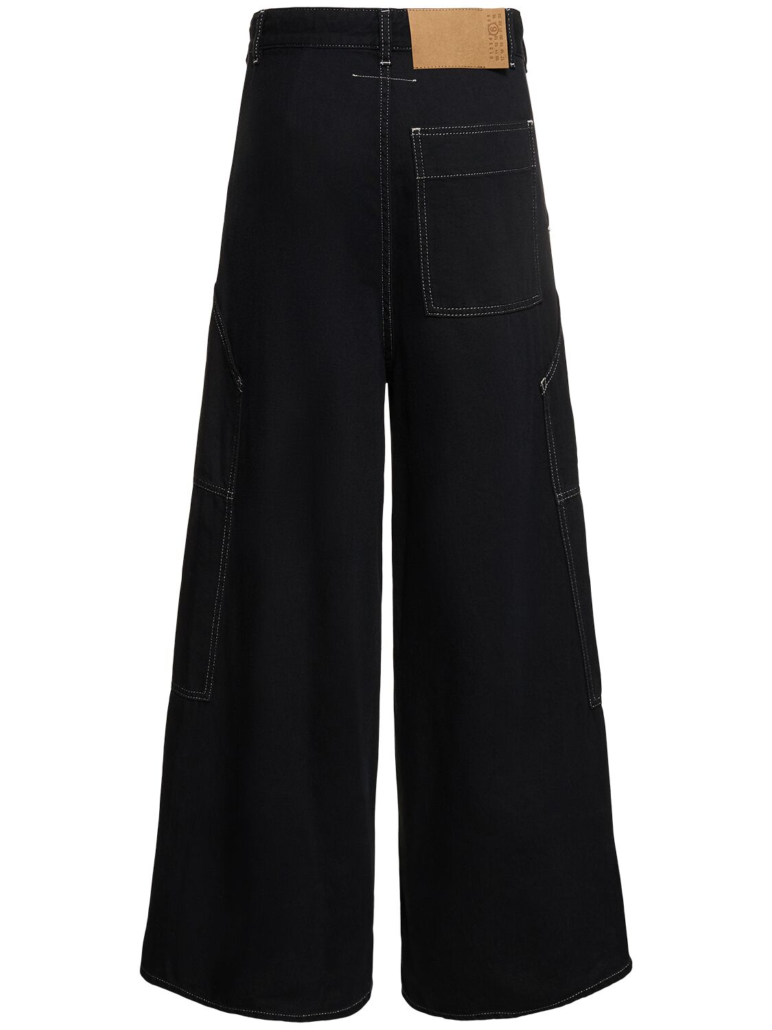 Shop Mm6 Maison Margiela Wide Leg 5-pocket Denim Jeans In Black