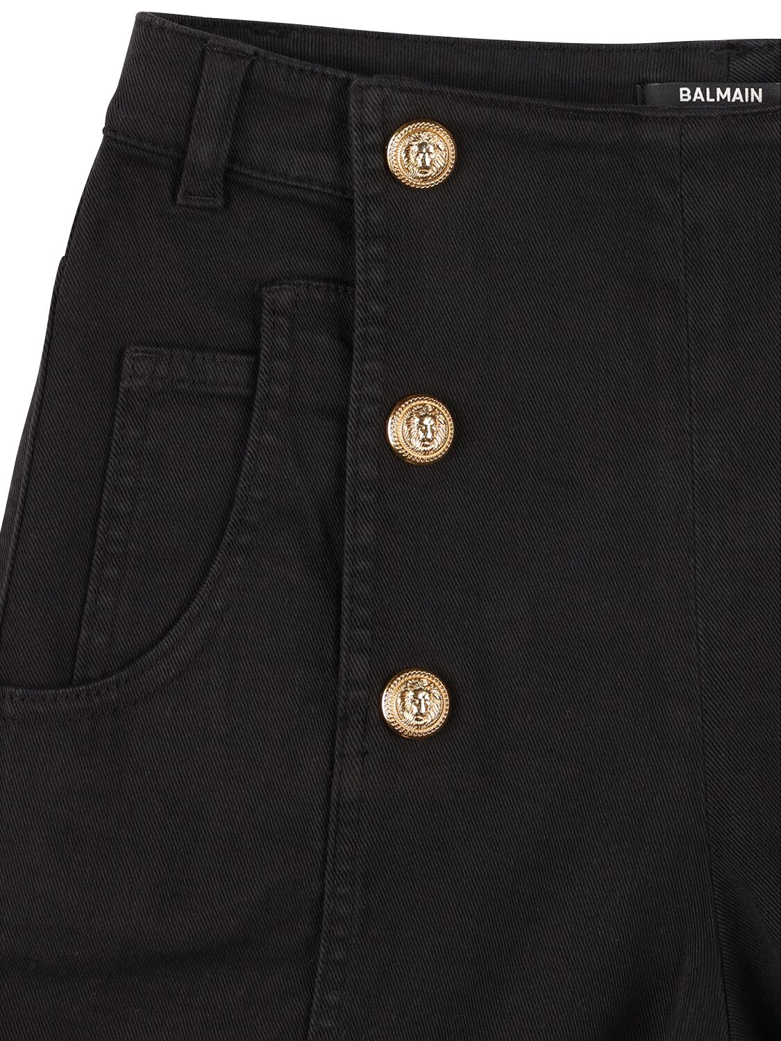 Shop Balmain Cotton Blend Shorts In Black