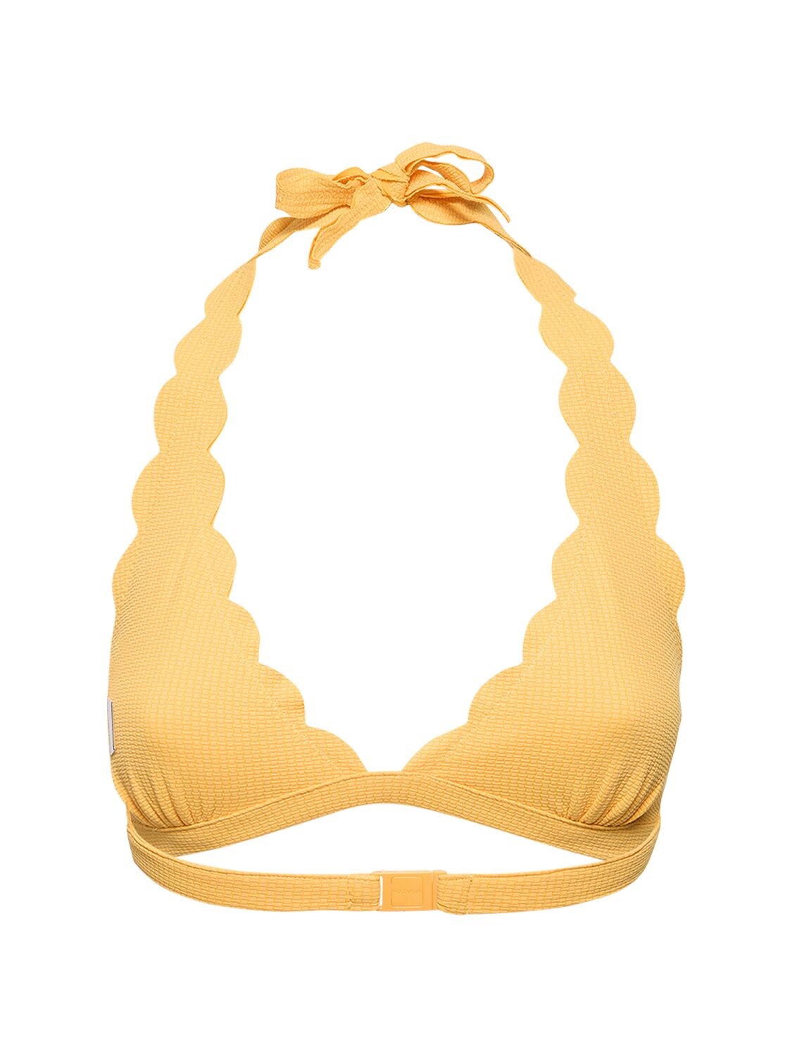 Shop Marysia Spring Scalloped Bikini Top In Orange