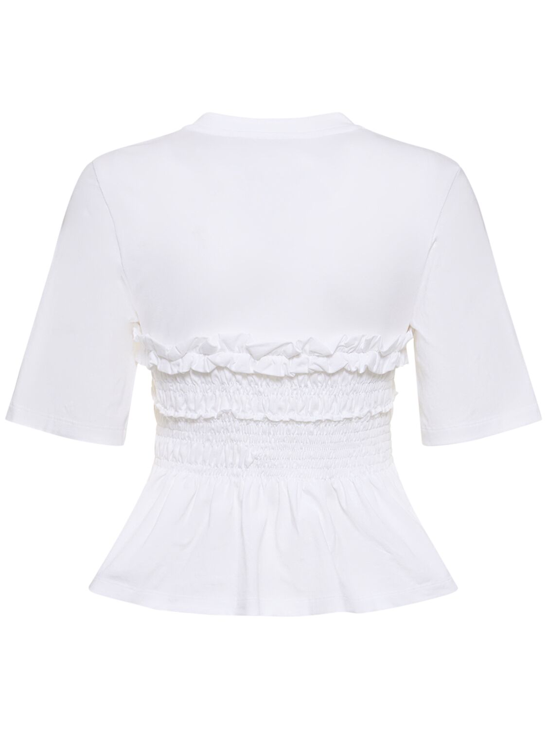 Shop Cecilie Bahnsen Vilde Jersey Cotton T-shirt In White