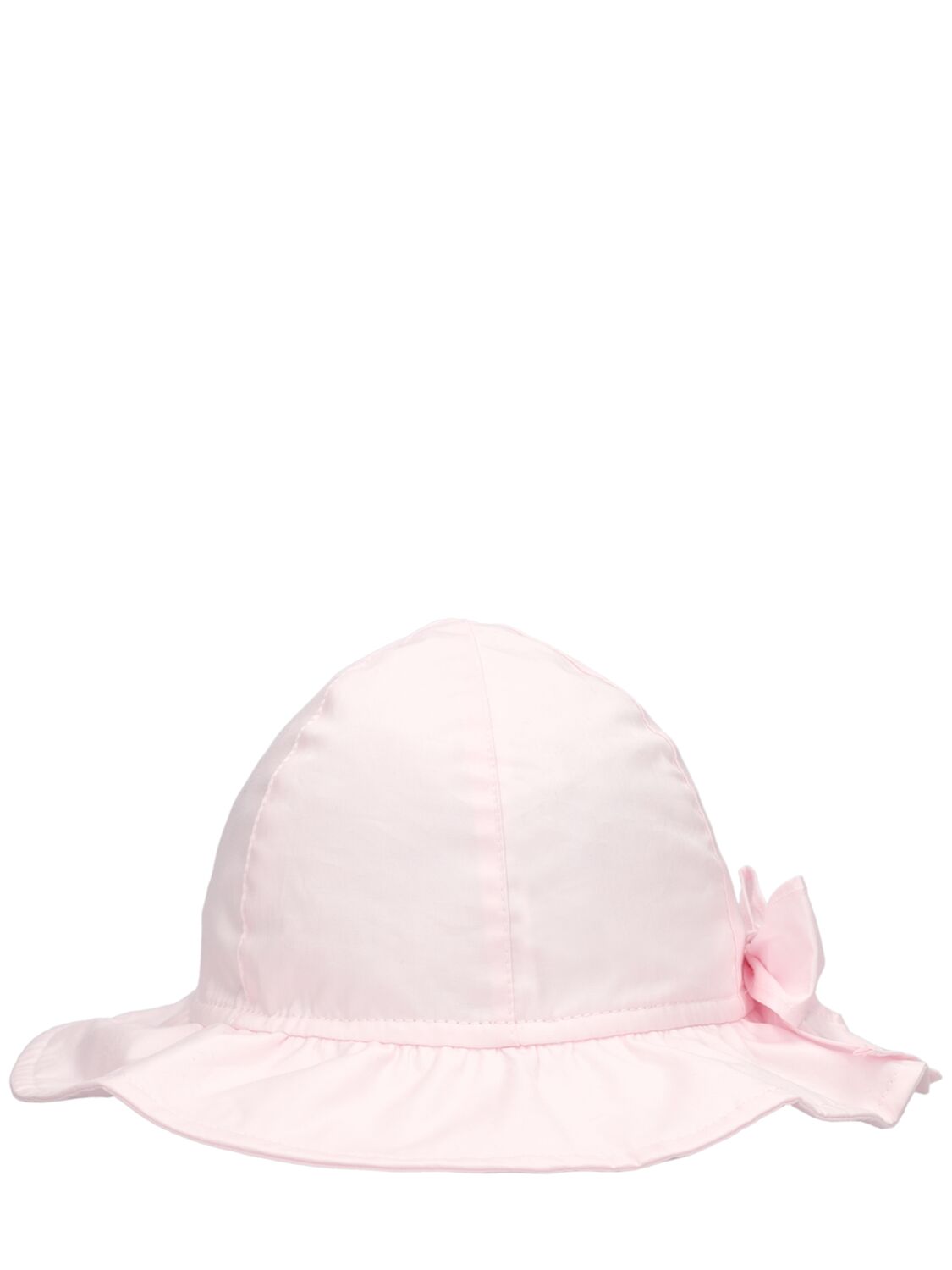 Il Gufo Kids' Cotton Poplin Hat W/bow In Pink