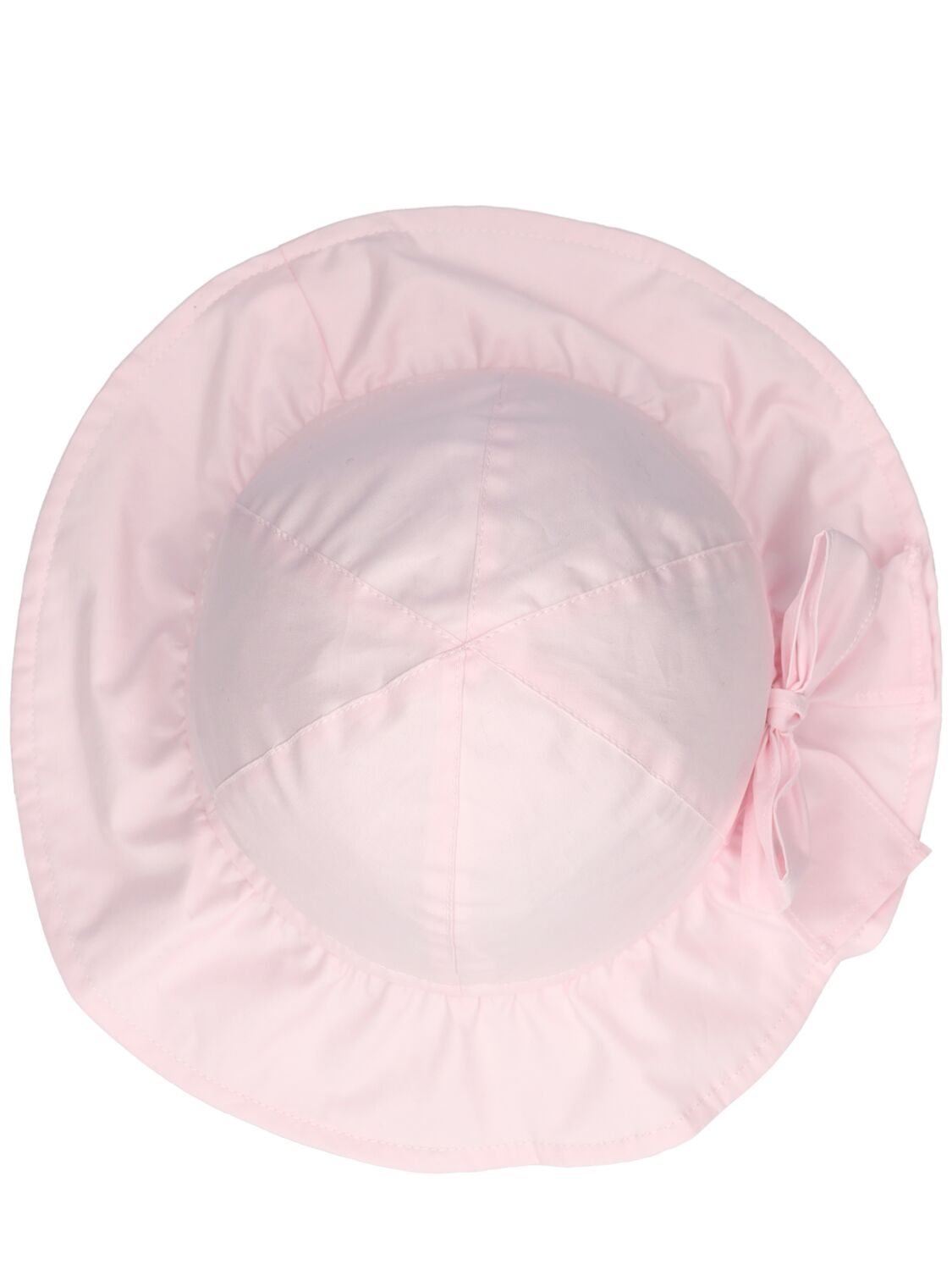 Shop Il Gufo Cotton Poplin Hat W/bow In Pink