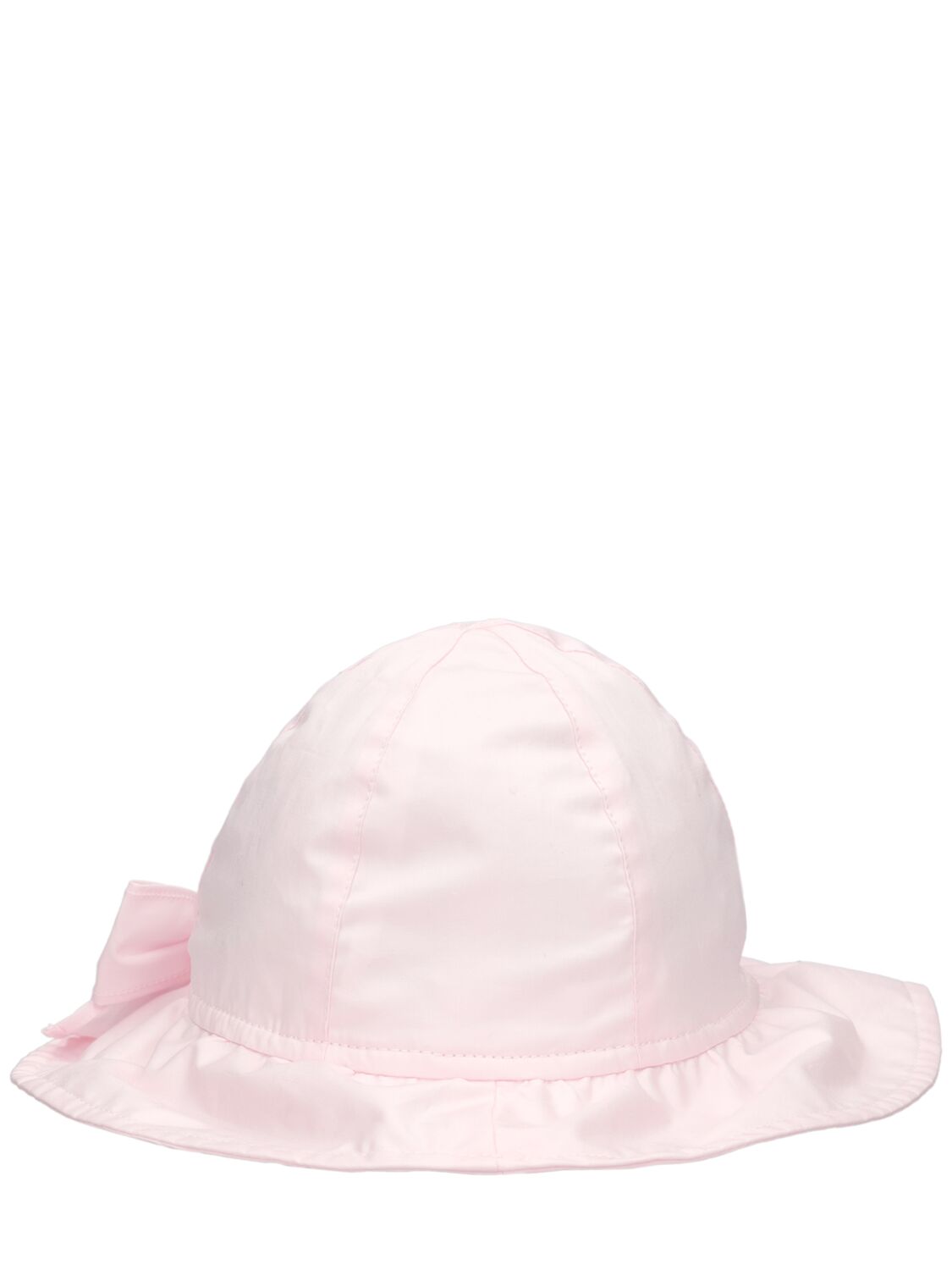 Shop Il Gufo Cotton Poplin Hat W/bow In Pink