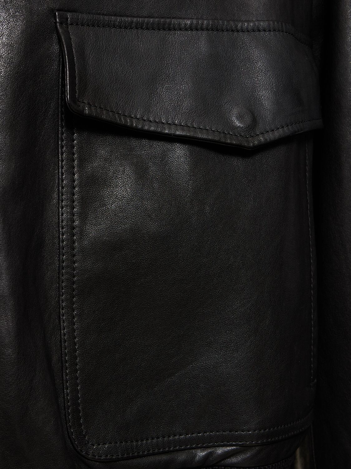 Shop Bally Leather Bomber Jacket In Black