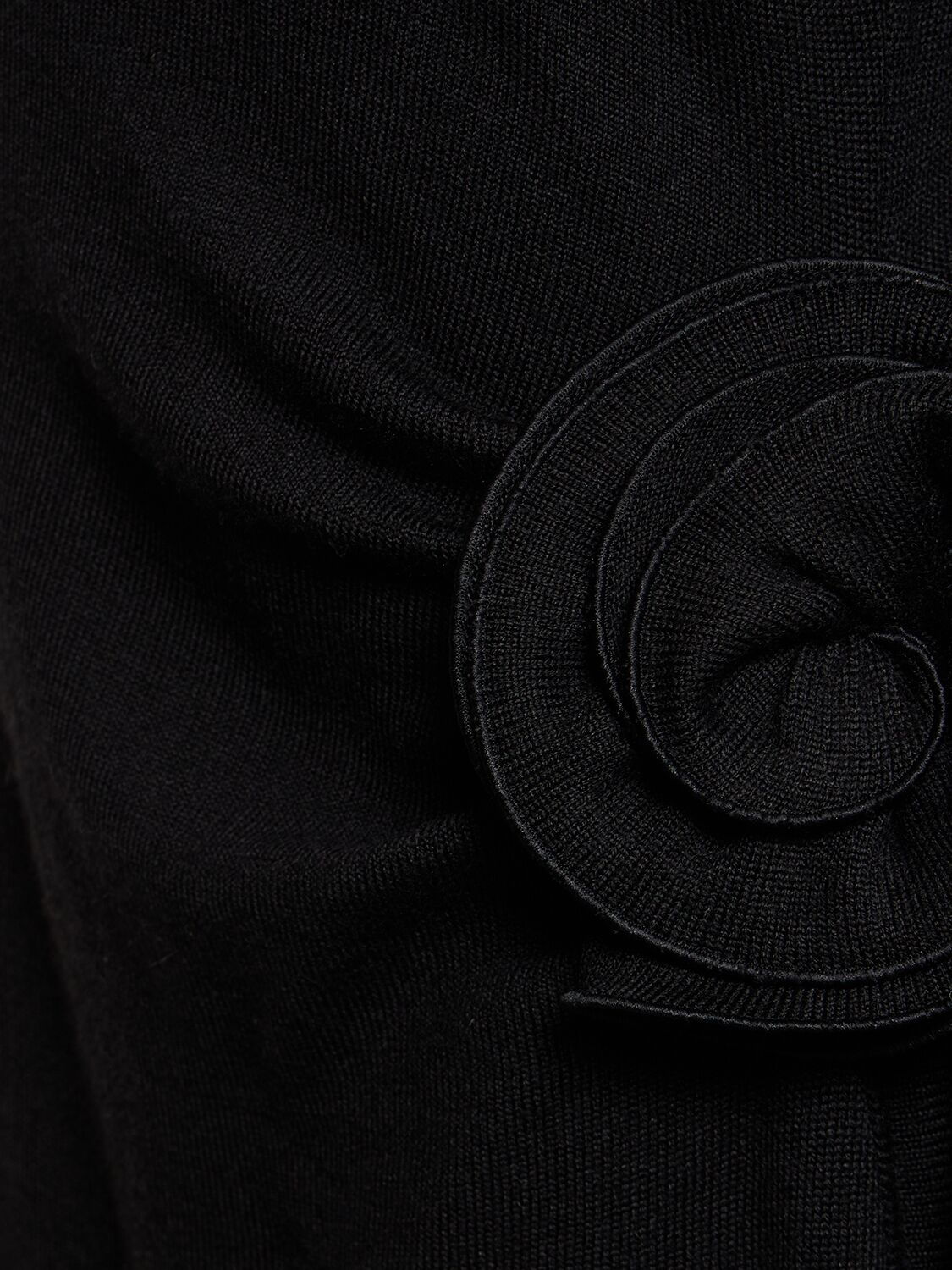 Shop Magda Butrym Draped Wool & Silk Knit Mini Dress In Black