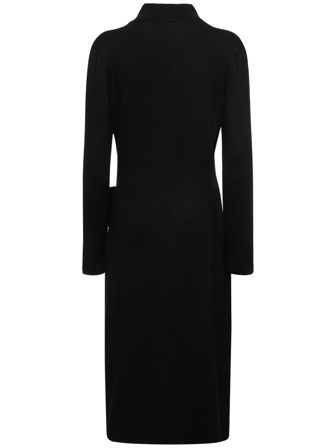 Shop Magda Butrym Draped Wool & Silk Knit Mini Dress In Black