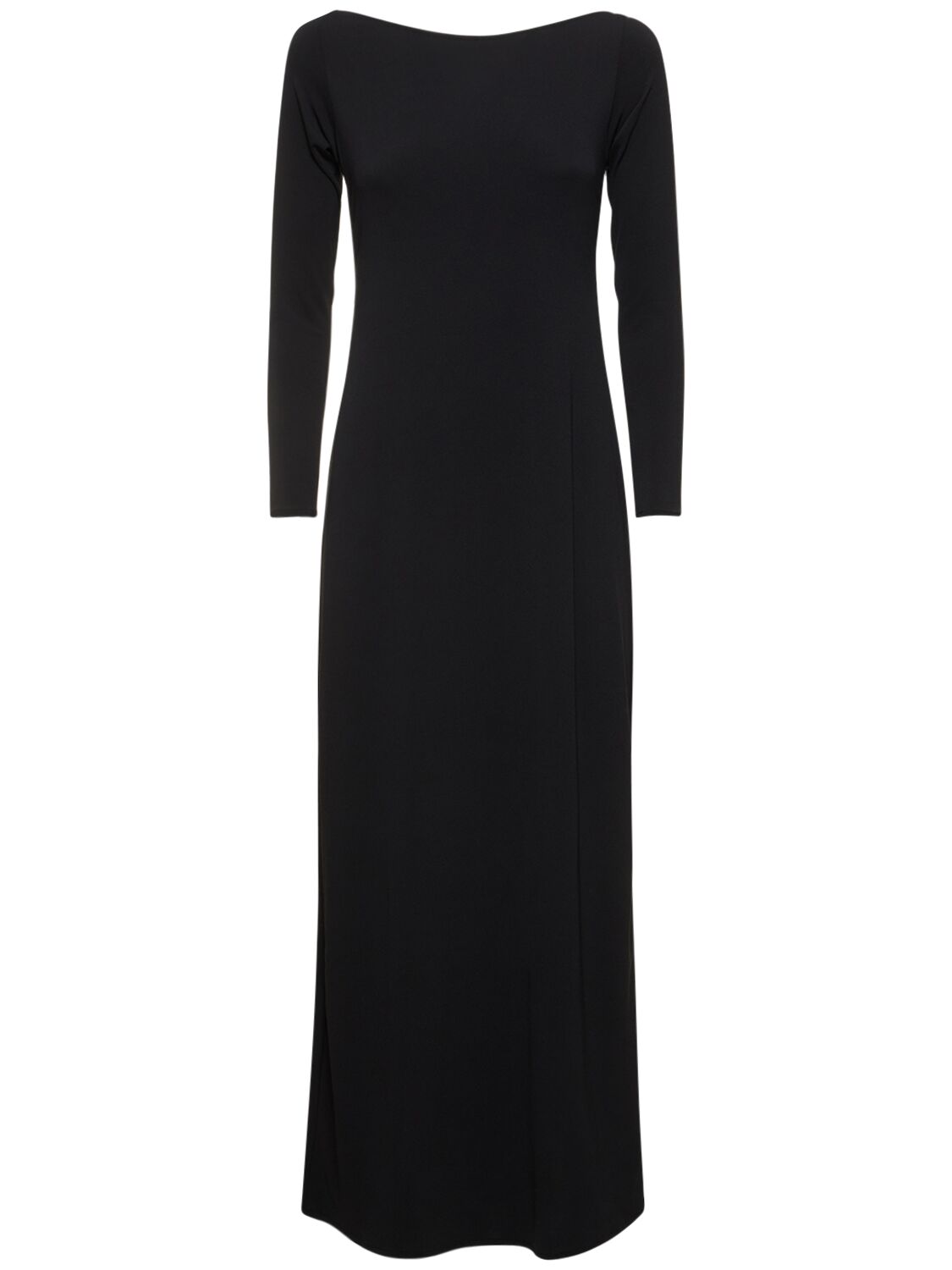 Leslie Amon Zahia Stretch Jersey Maxi Dress In Black