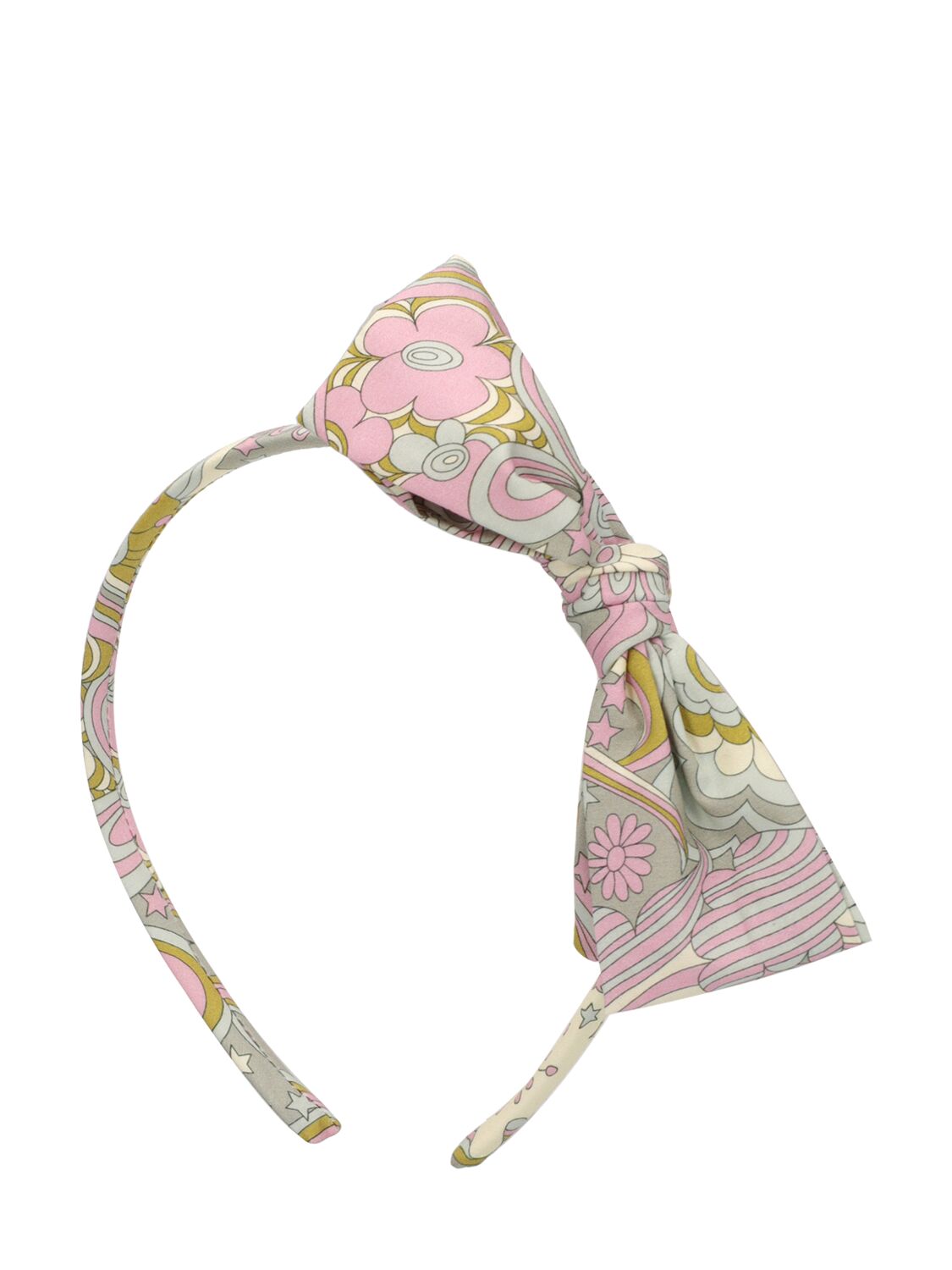Bonpoint Kids' Printed Cotton Headband W/ Bow In Multicolor