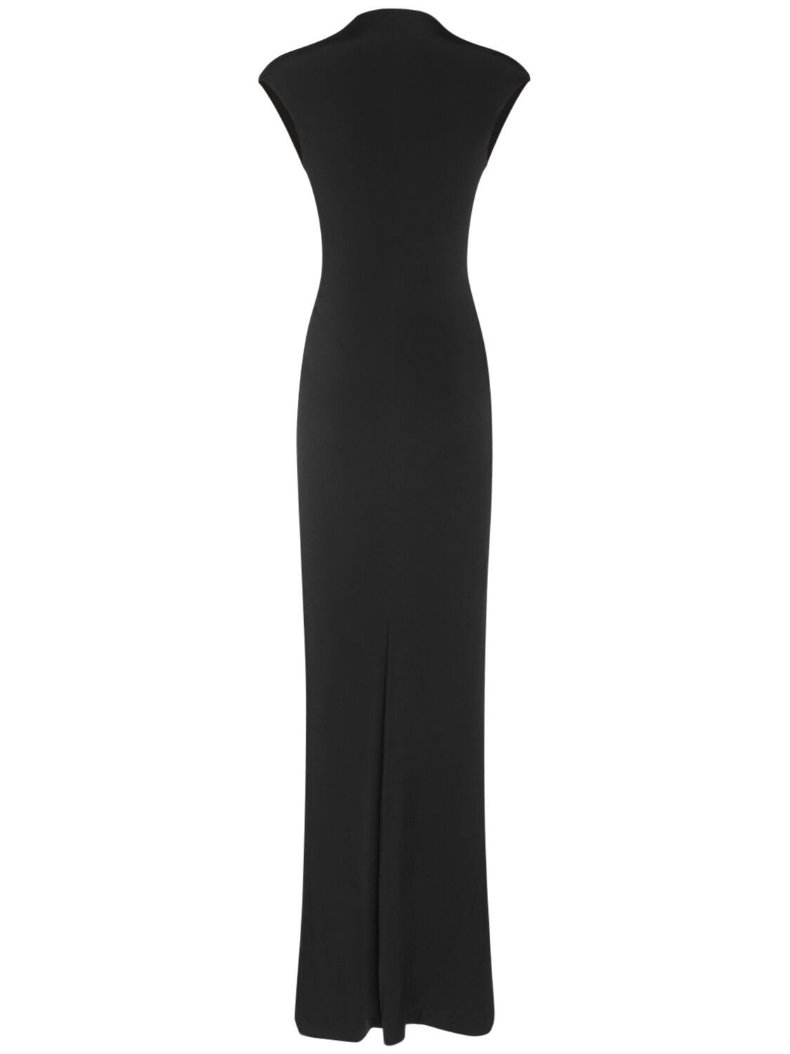 Shop Tom Ford Stretch Sable Jersey Draped Long Dress In Black