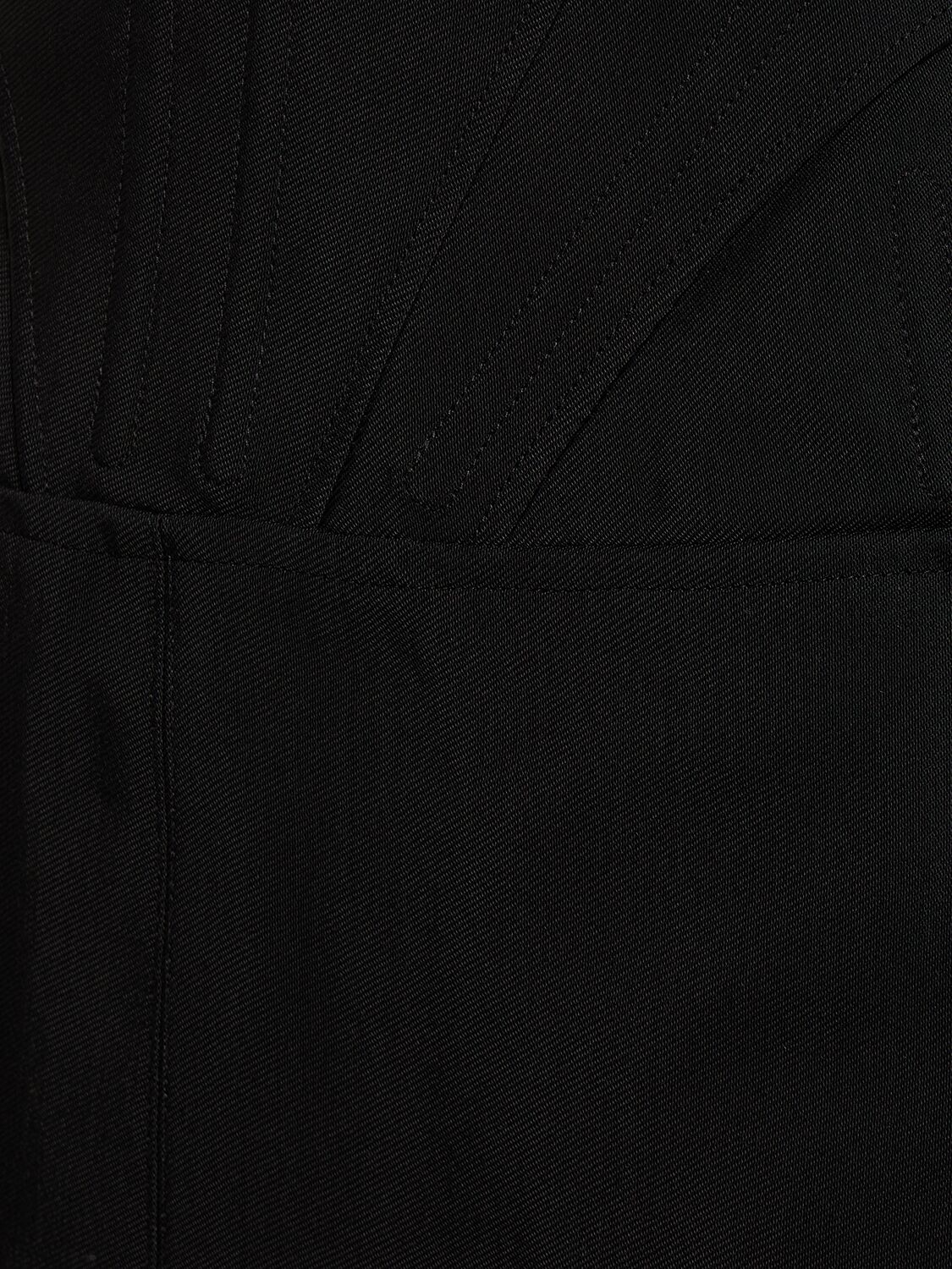 Shop Mugler Heavy Fluid Viscose Midi Skirt In Black