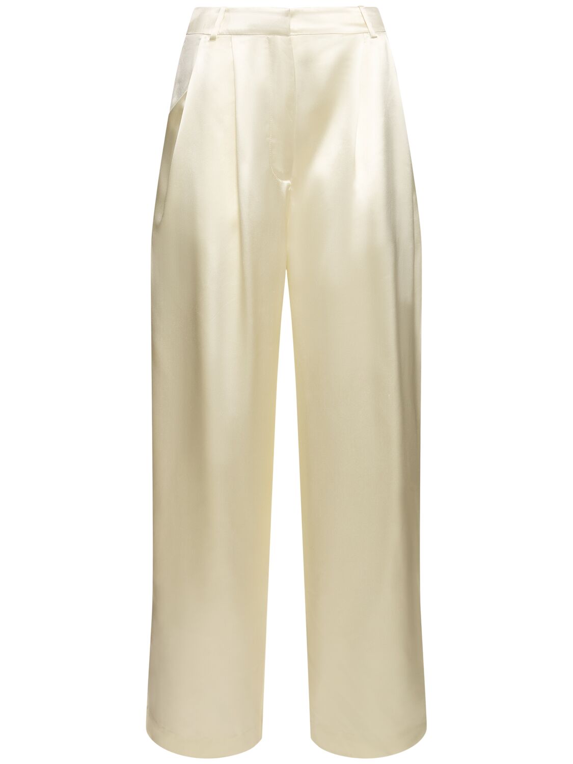 Shop Loulou Studio Vione Silk Blend Pants In White
