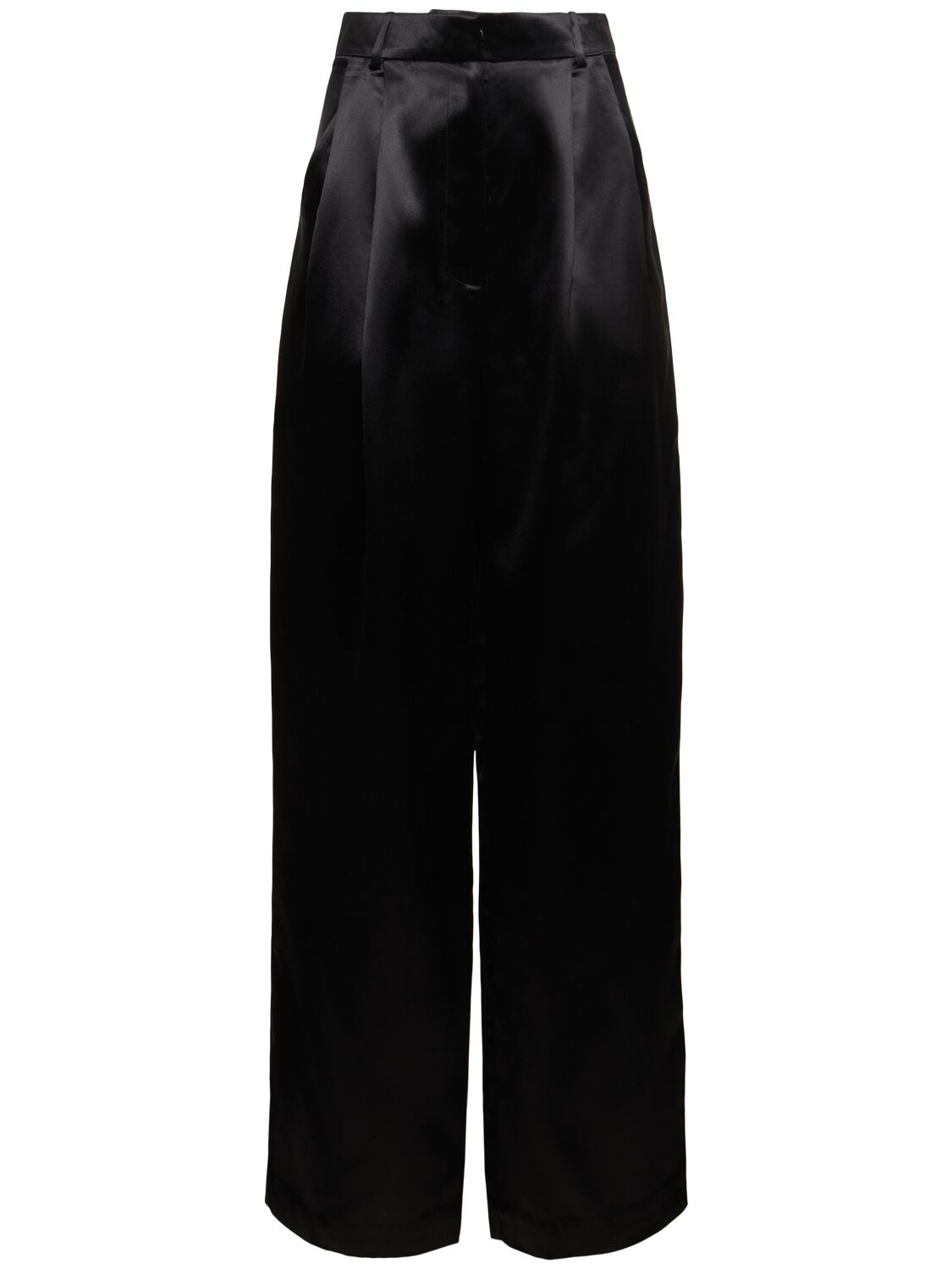 Loulou Studio Vione Silk Blend Trousers In Black