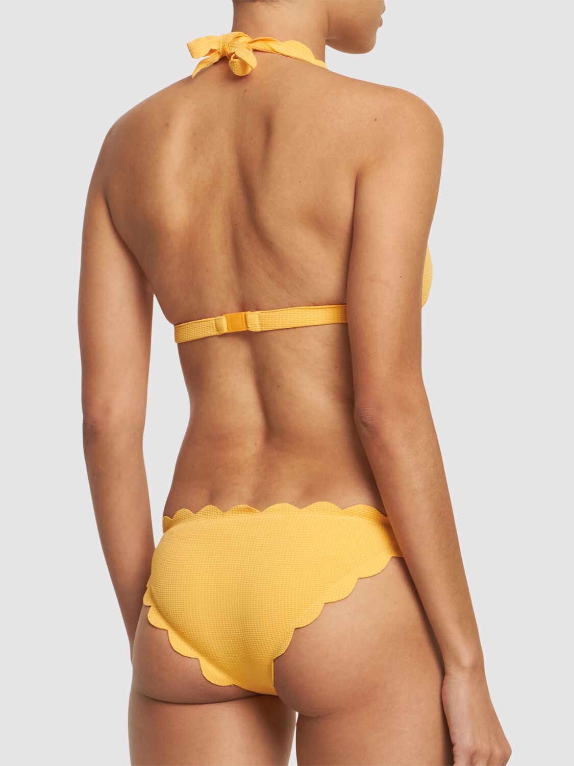 Shop Marysia Spring Scalloped Bikini Top In Orange