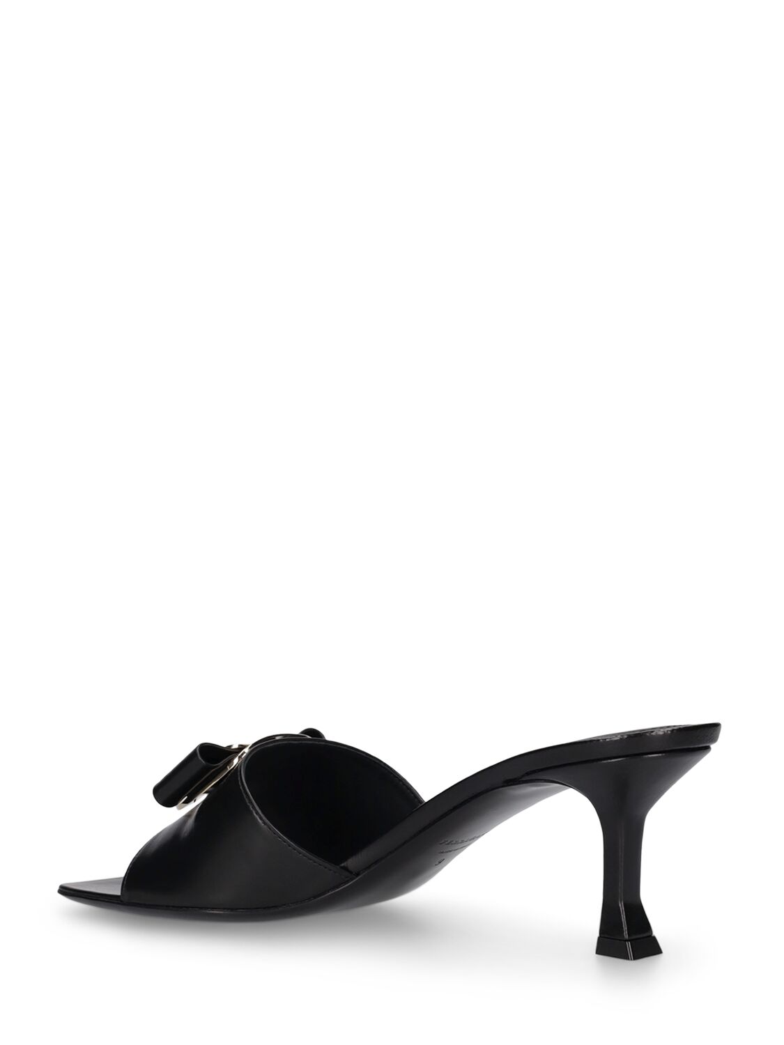 Shop Ferragamo 65mm Zelie Leather Mule Sandals In Black