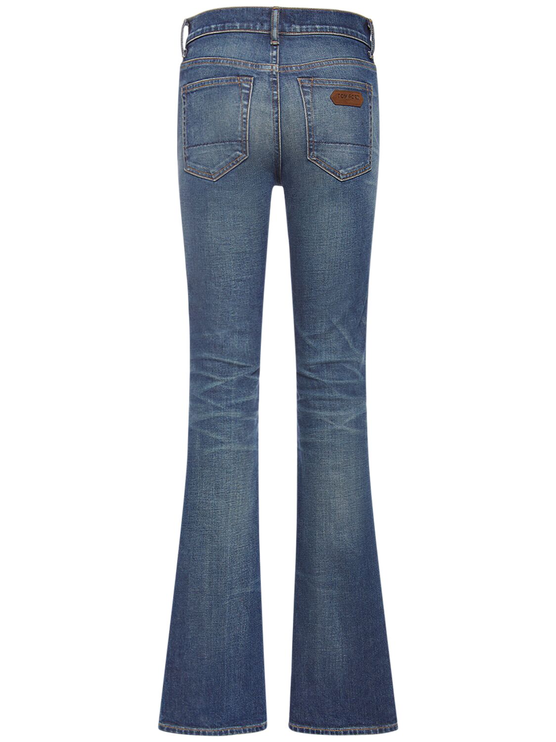 Shop Tom Ford High Rise Denim Flared Jeans In Blue