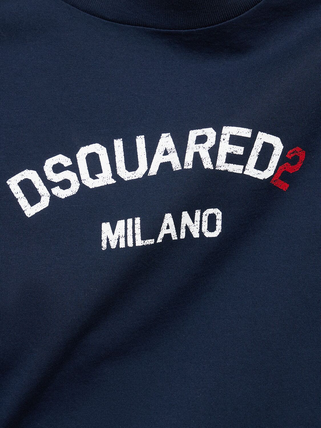 Shop Dsquared2 Milano Printed Cotton T-shirt In Navy