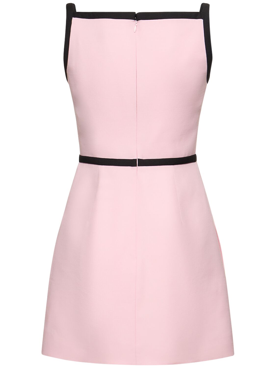 Shop Valentino Wool & Silk Crepe Mini Dress W/bow In Pink,black