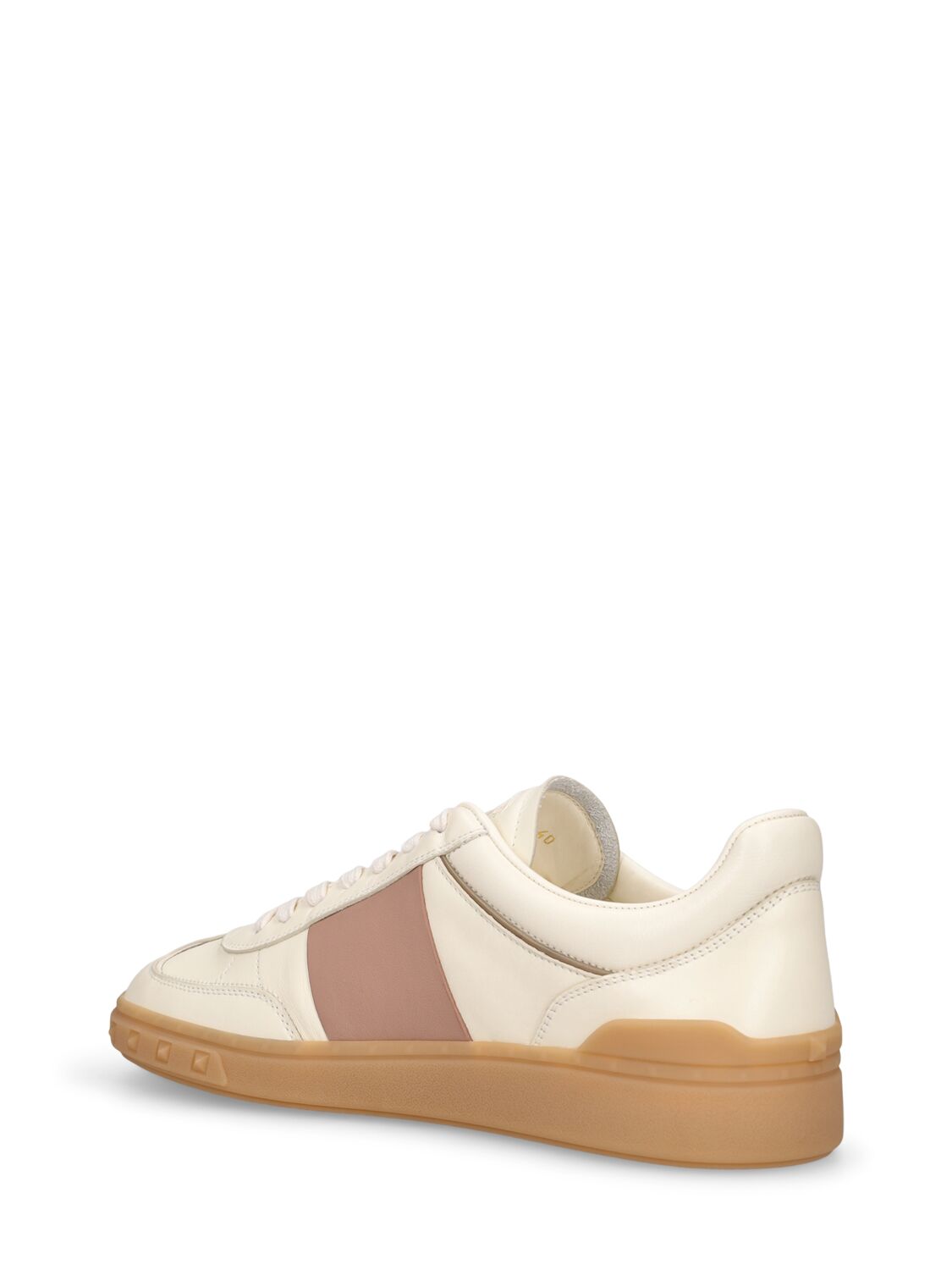 Shop Valentino Upvillage Leather Sneakers In Ivory-blush