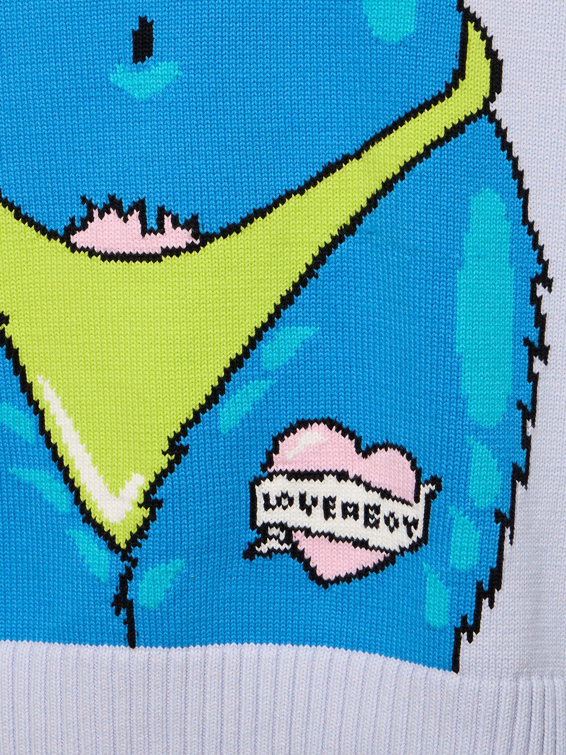 Shop Charles Jeffrey Loverboy Cotton Knit Sweater In Blue