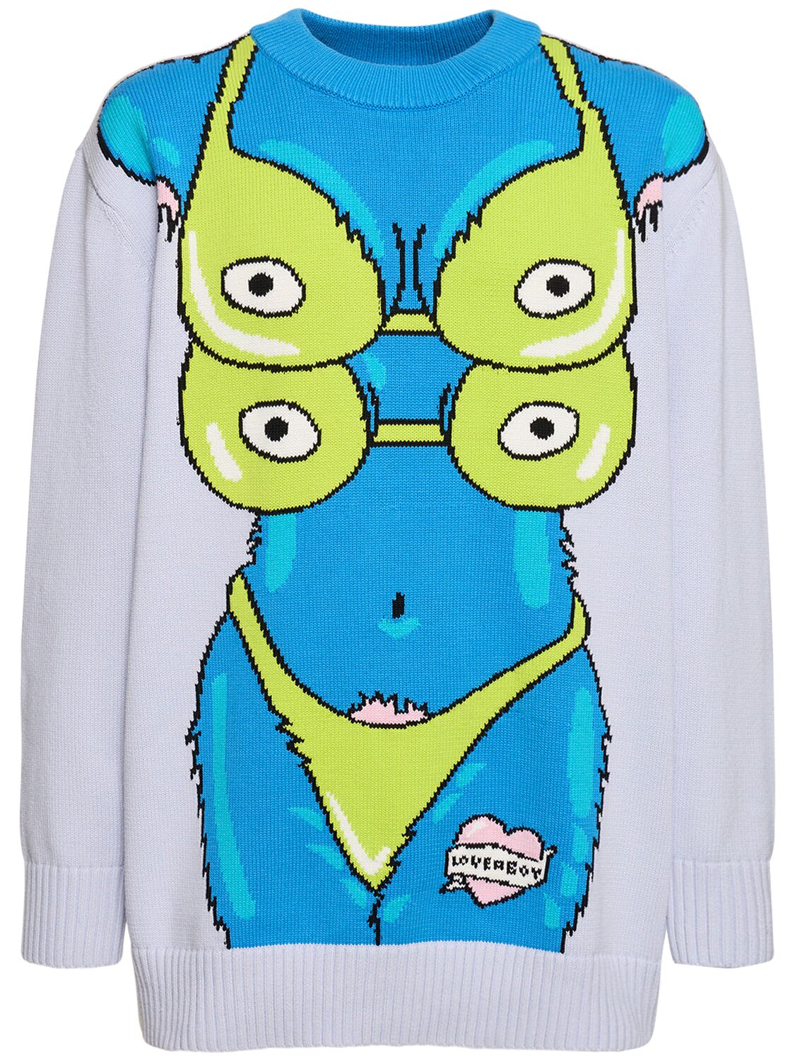 Charles Jeffrey Loverboy Cotton Knit Sweater In Blue