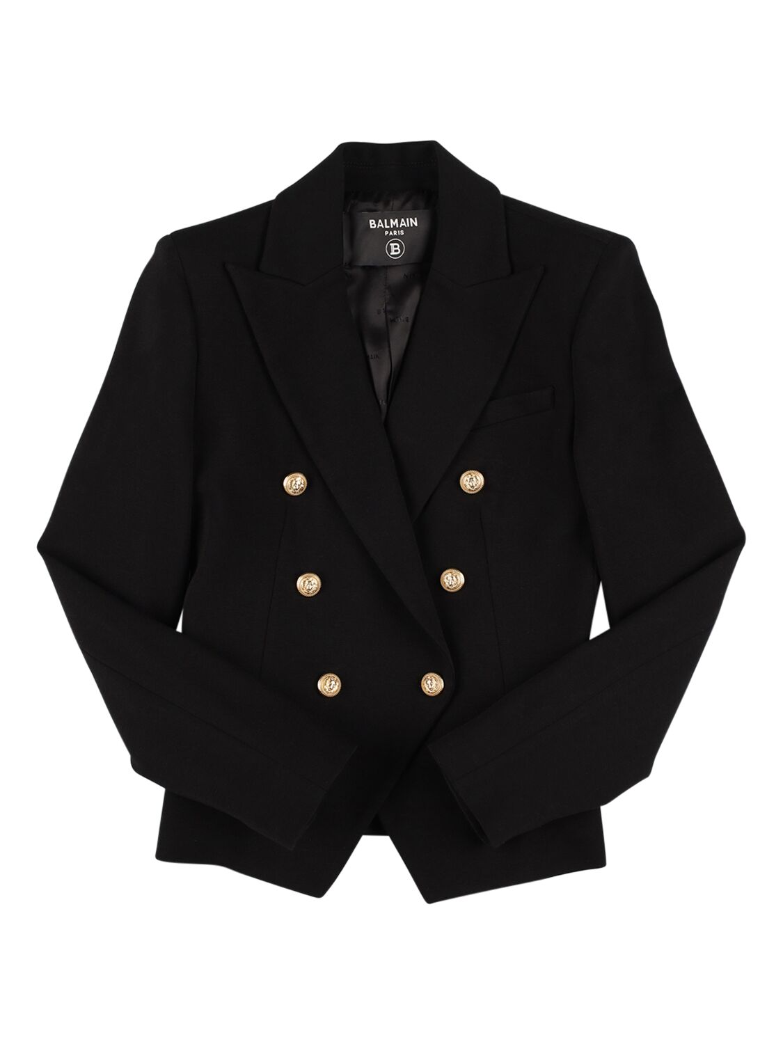 Shop Balmain Milano Jersey Jacket In Black