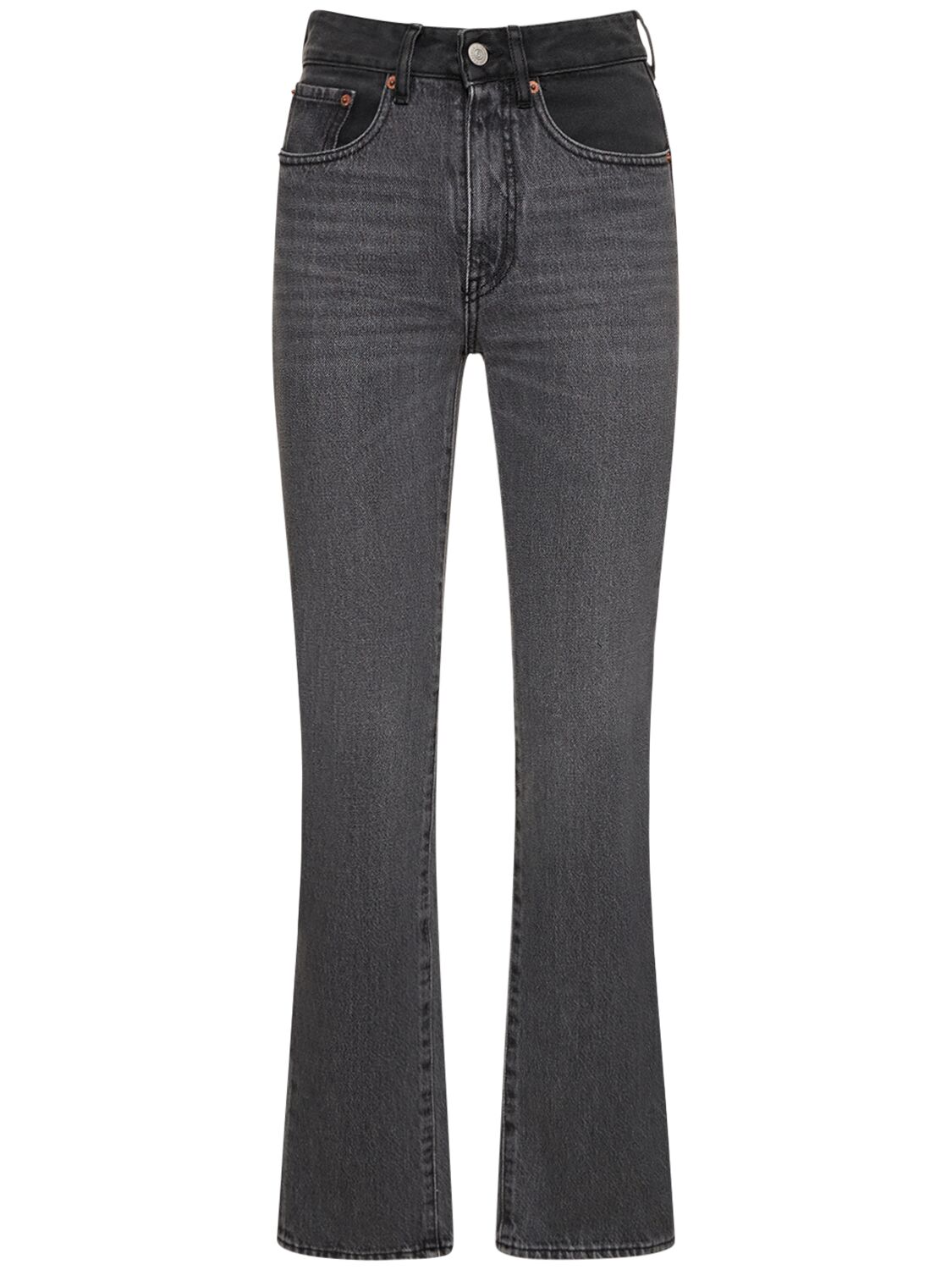 High Rise Straight Cotton Jeans