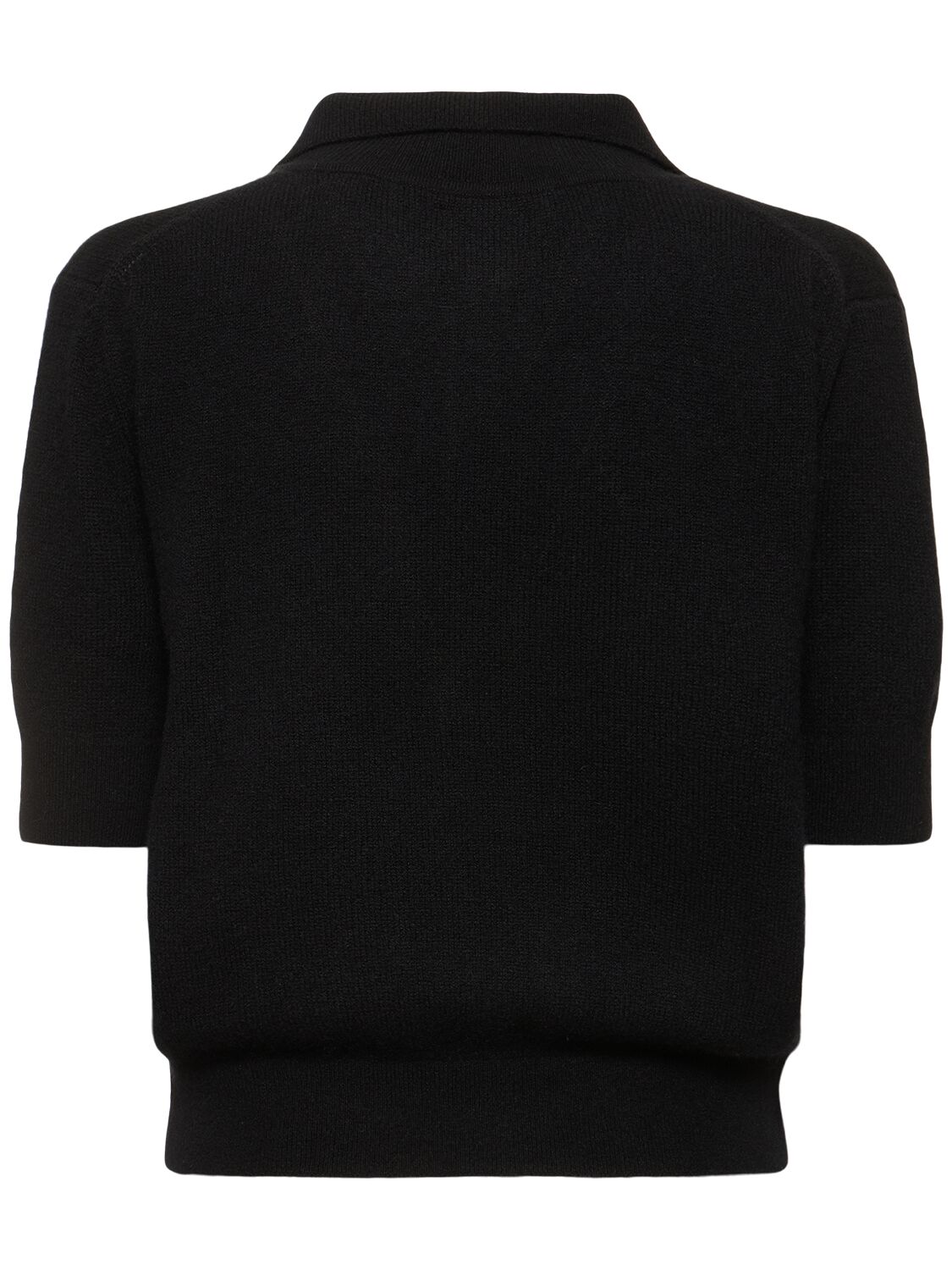 Shop Khaite Jo Shrunken Stretch Cashmere Top In Black