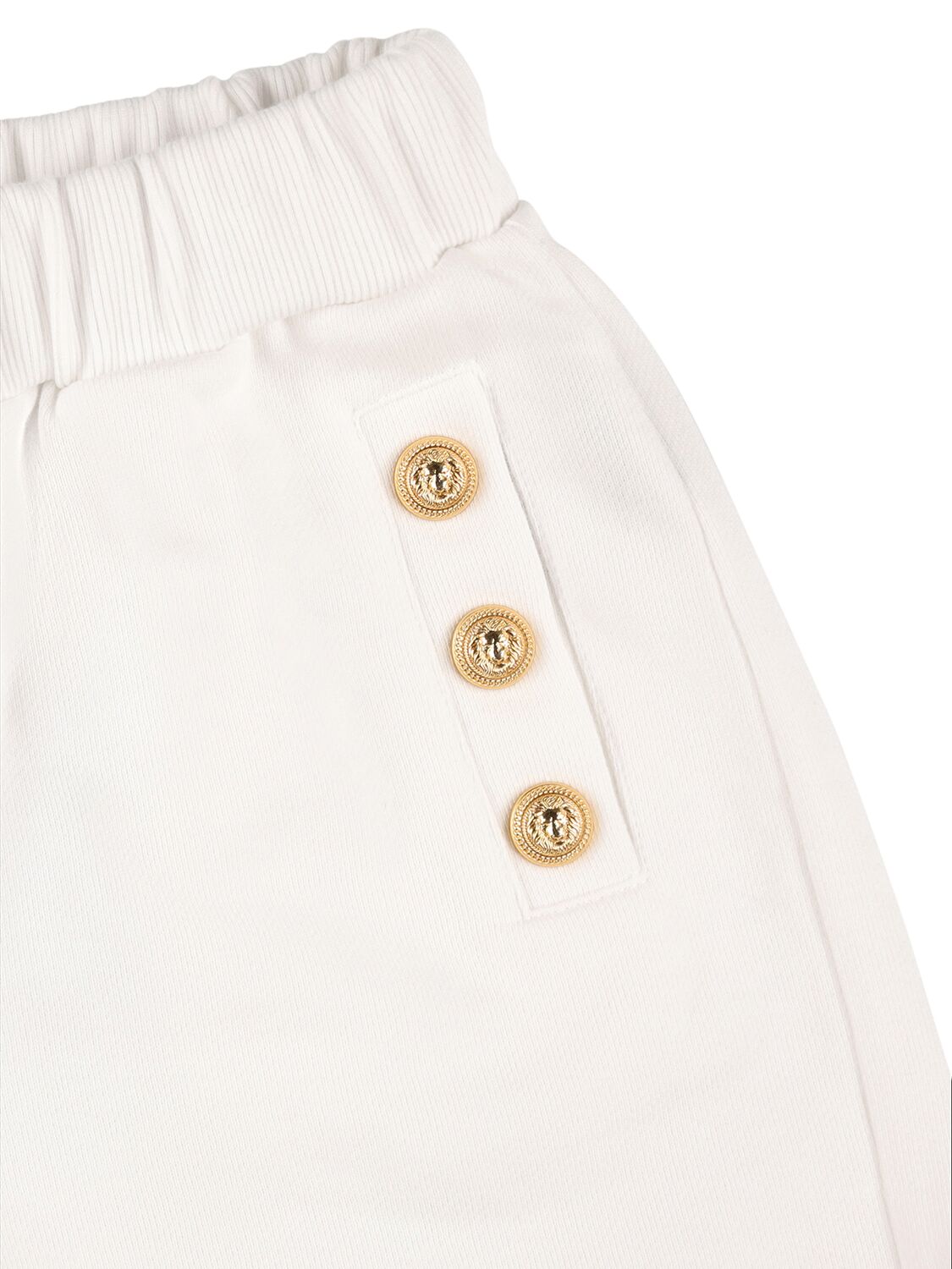 Shop Balmain Organic Cotton Sweat Shorts In White