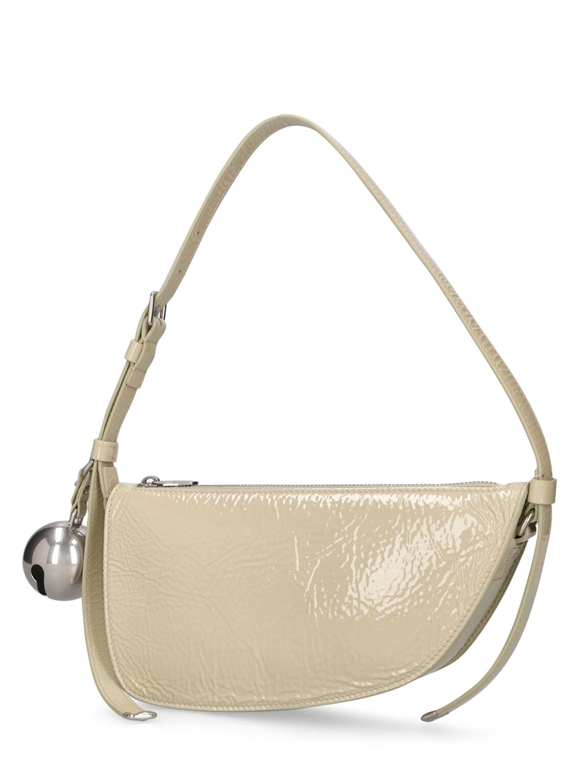 Shop Burberry Mini Shield Sling Leather Bag In Hunter