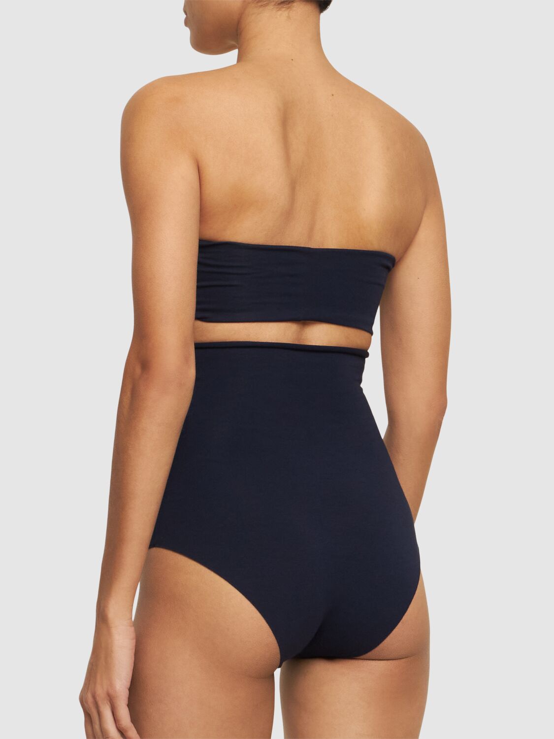 Shop Isole & Vulcani Seamless Cotton Jersey Bikini In 네이비