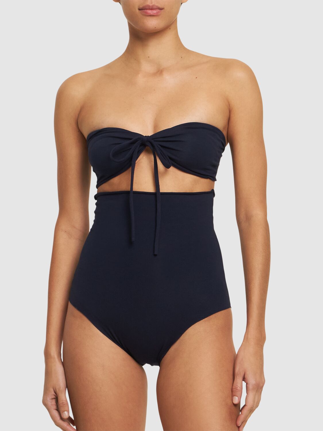 Shop Isole & Vulcani Seamless Cotton Jersey Bikini In 네이비