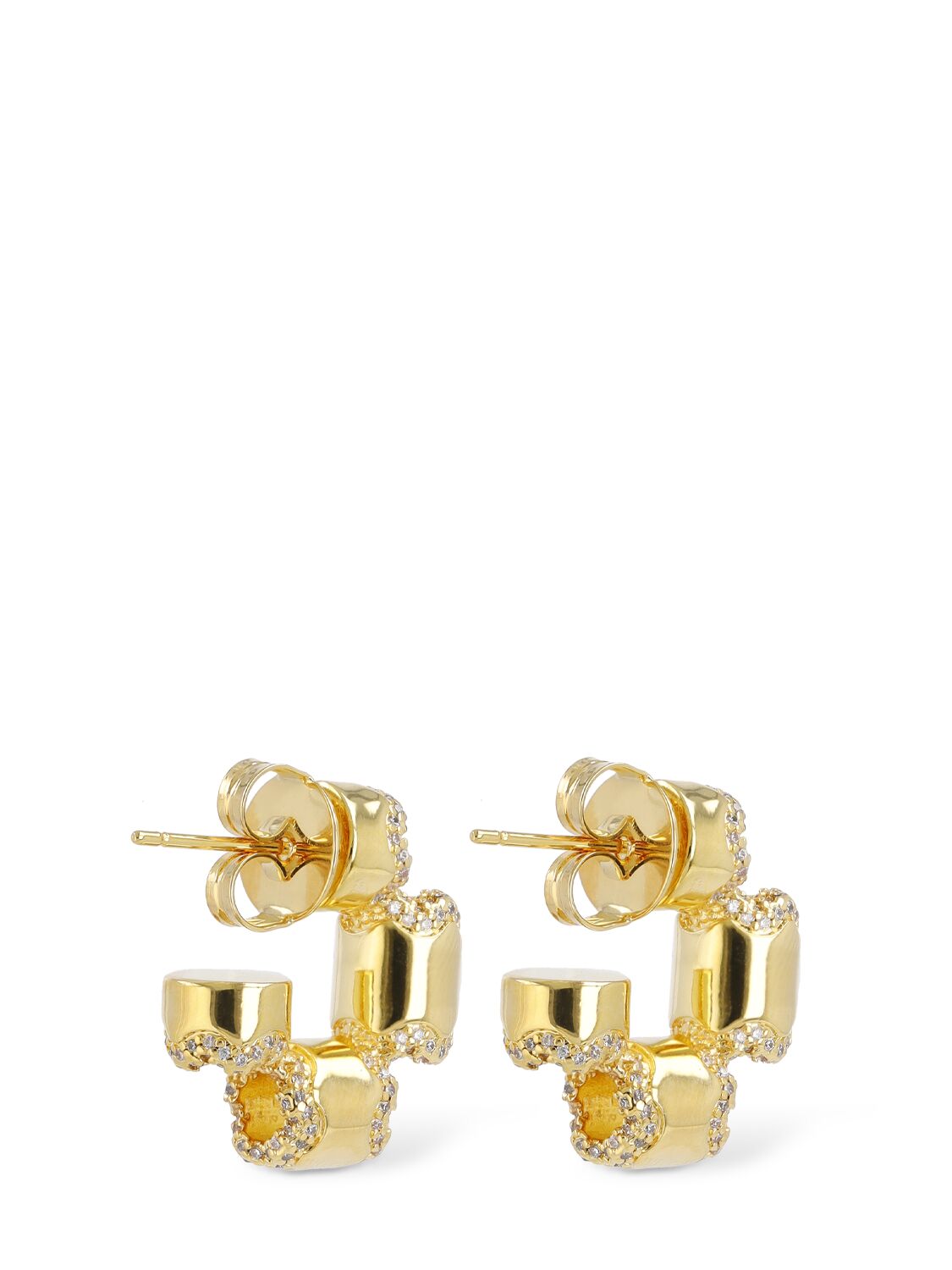 Shop Zimmermann Swing Pave Hoop Earrings In Gold,crystal