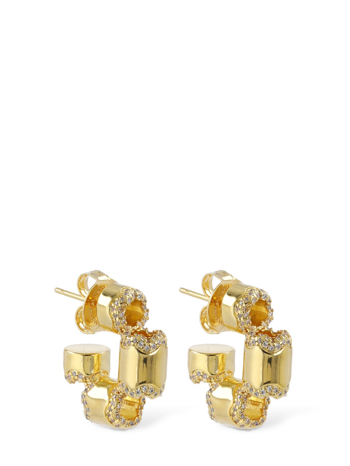 Zimmermann Swing Pave Hoop Earrings In Gold,crystal