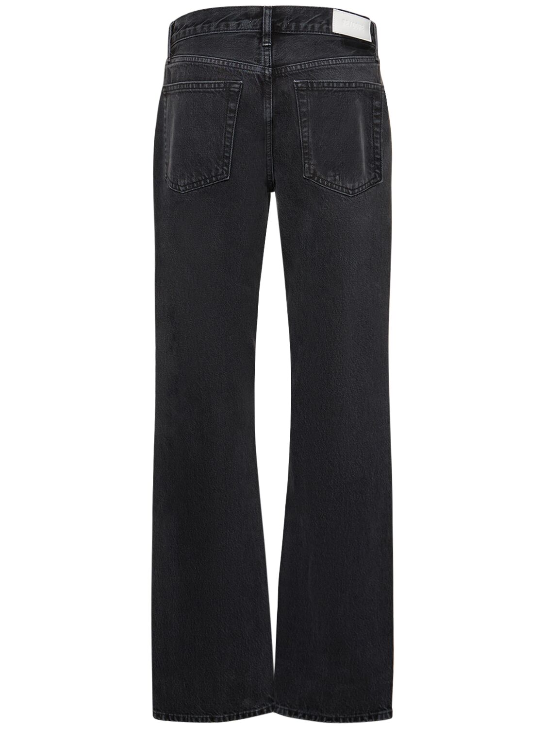 Shop Re/done Easy Straight Cotton Denim Jeans In Black