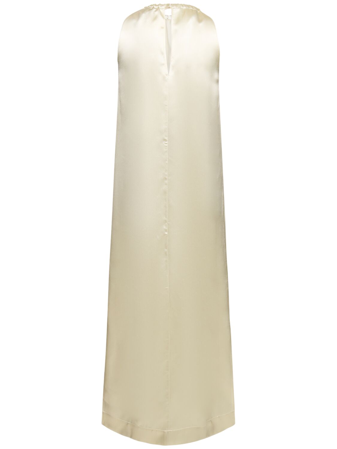 Shop Loulou Studio Morene Silk Blend Halter Neck Long Dress In White