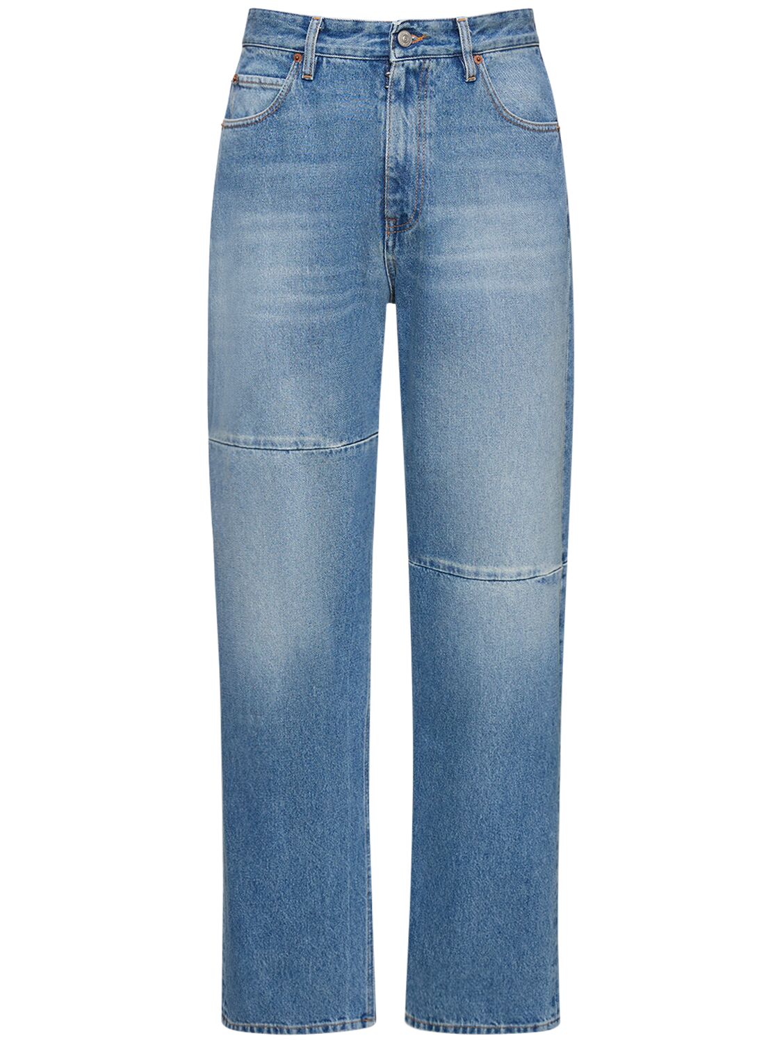 Mm6 Maison Margiela Straight Cotton Denim Jeans In Light Blue