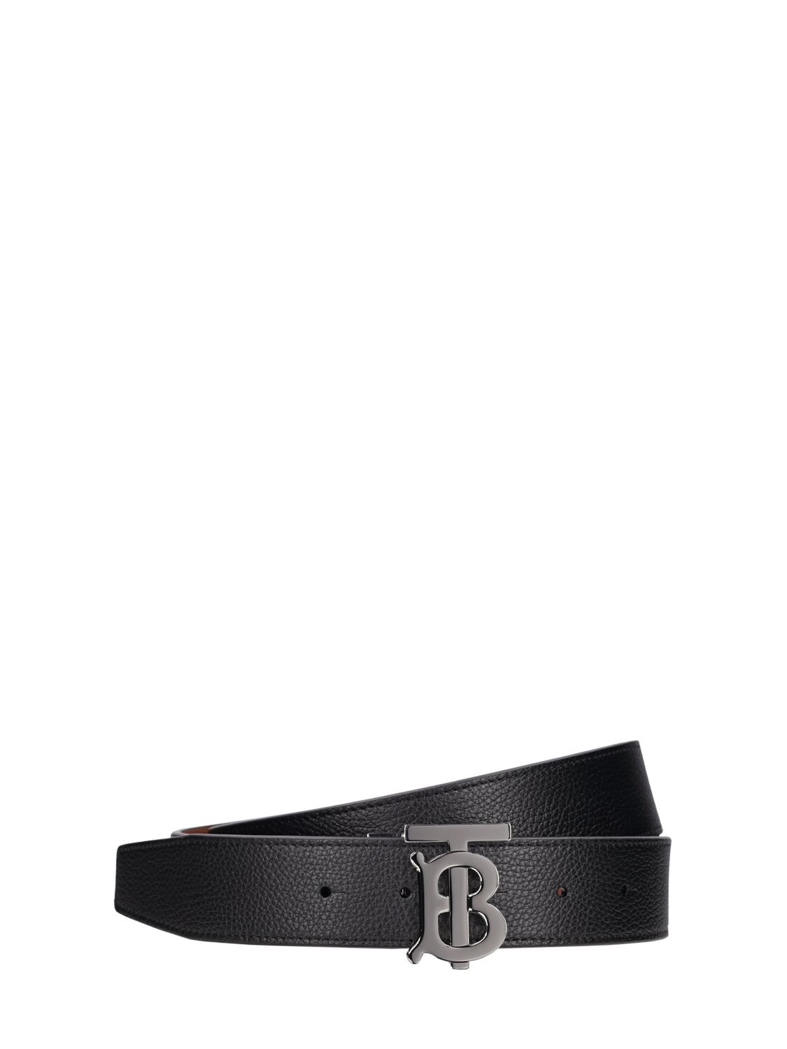 Burberry 35mm Tb Leather Belt In Black