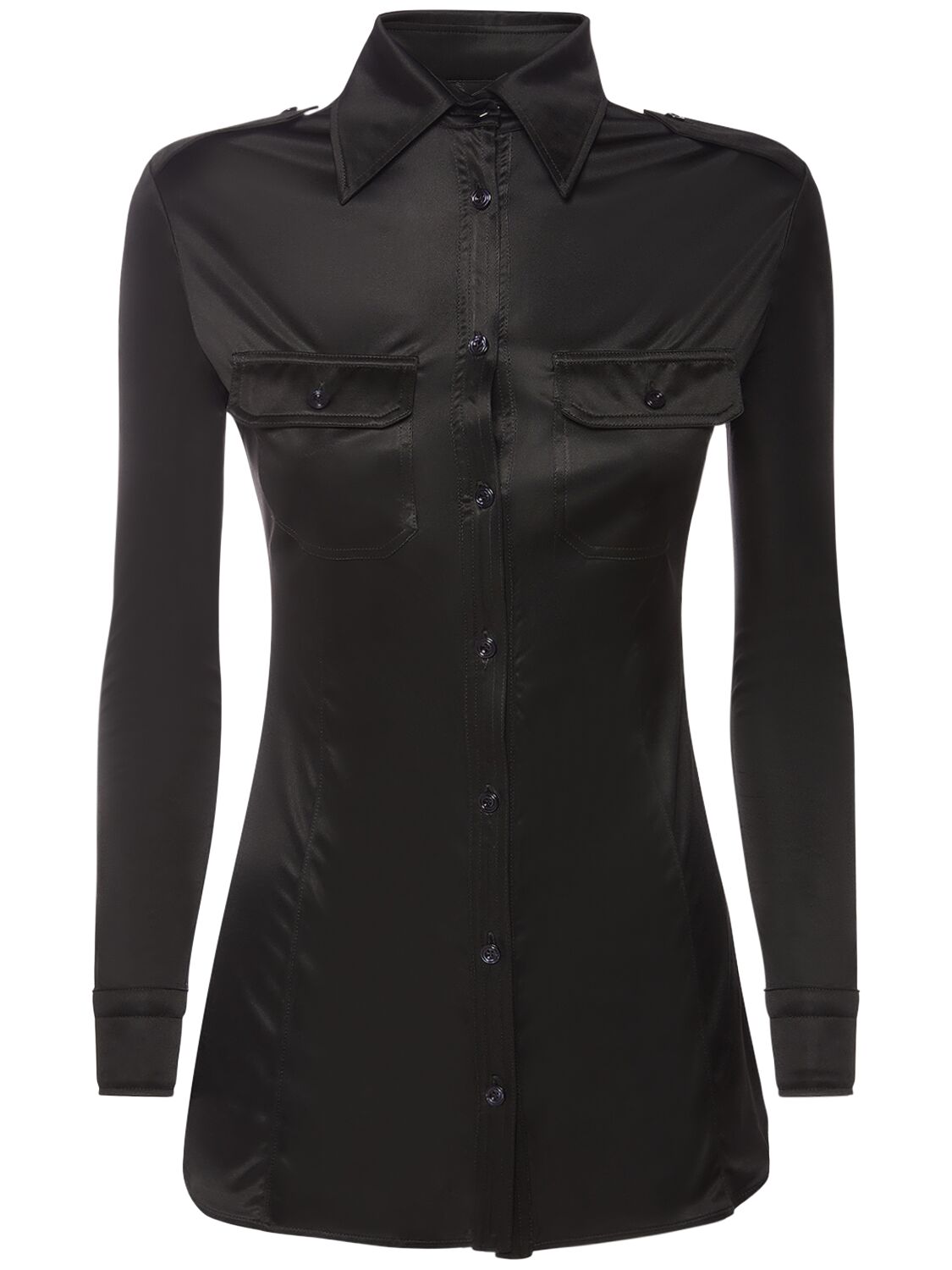 Tom Ford Shimmery Jersey Shirt In Black
