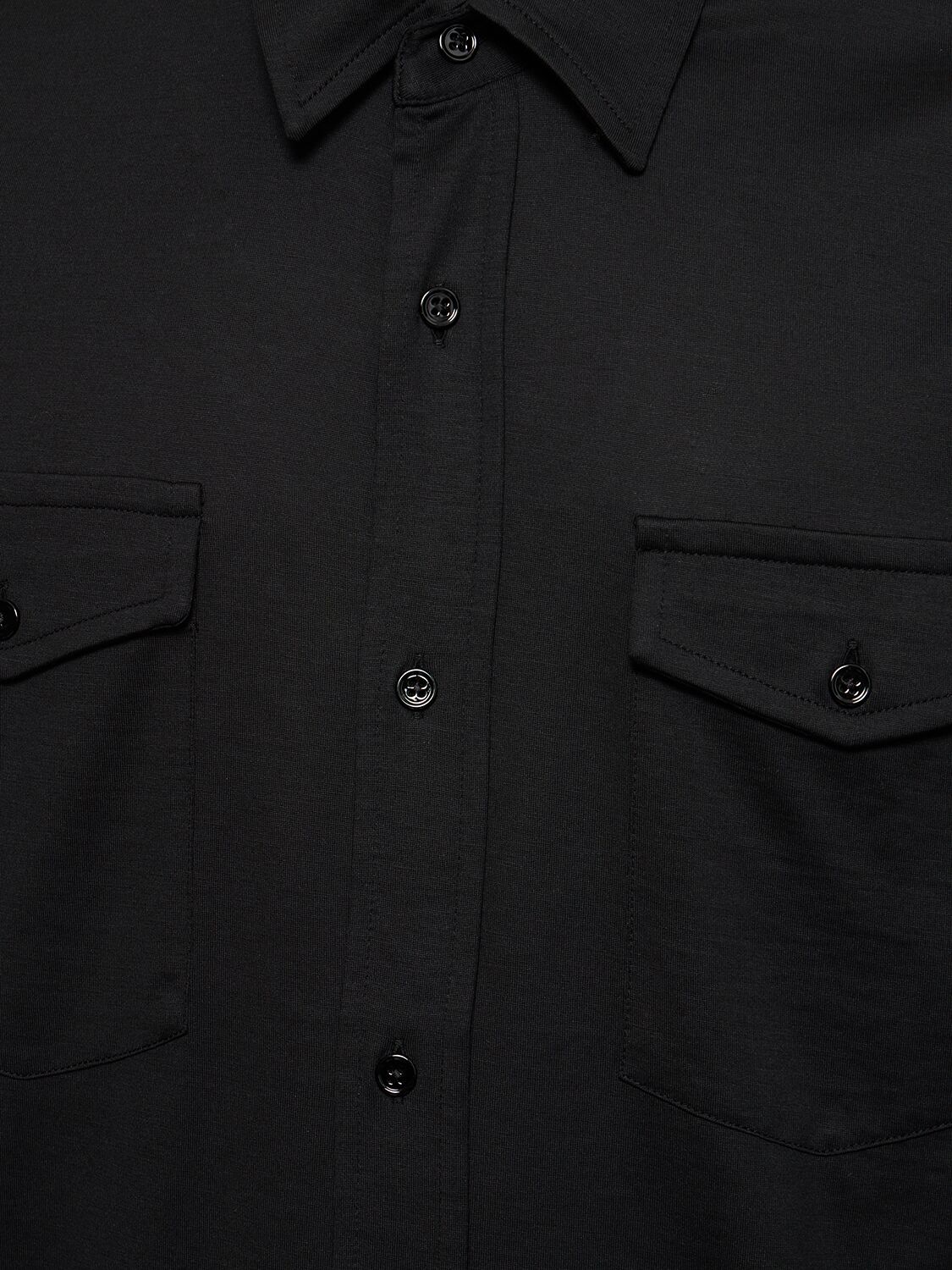 Shop Tom Ford Fluid Silk & Cotton Shirt In Black