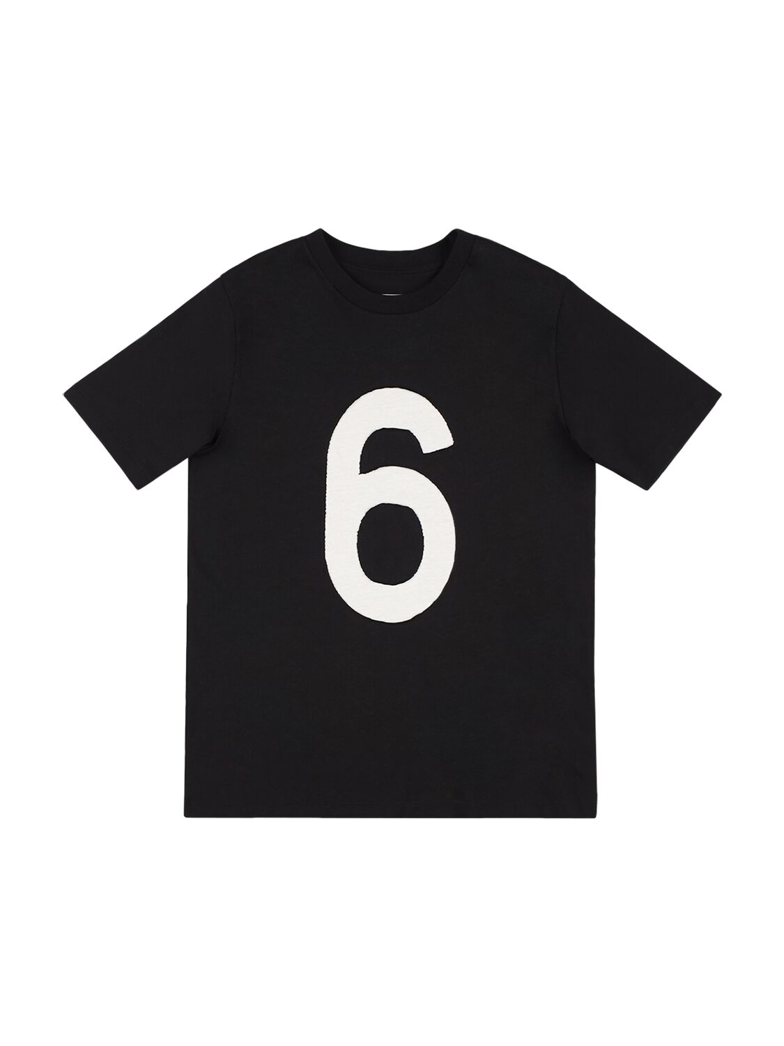 Mm6 Maison Margiela Kids' Logo Print Cotton Jersey T-shirt In Black