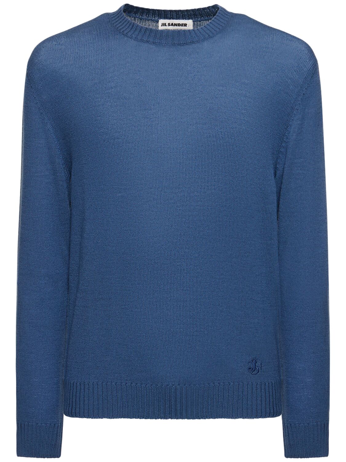 Jil Sander Extra Fine Knit Wool Sweater In French Blue