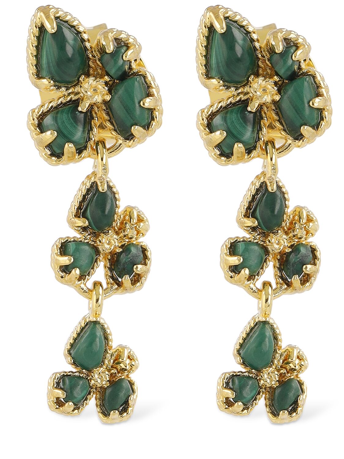 Zimmermann Bloom Pendant Earrings In Gold,malachite