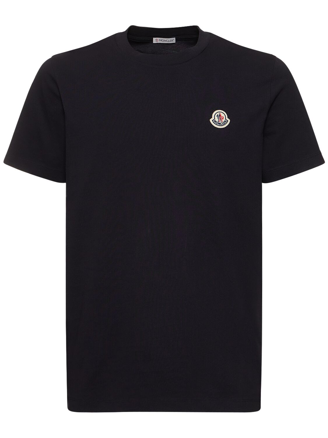 Shop Moncler Set Of 3 Logo Cotton Jersey T-shirts In Multicolor