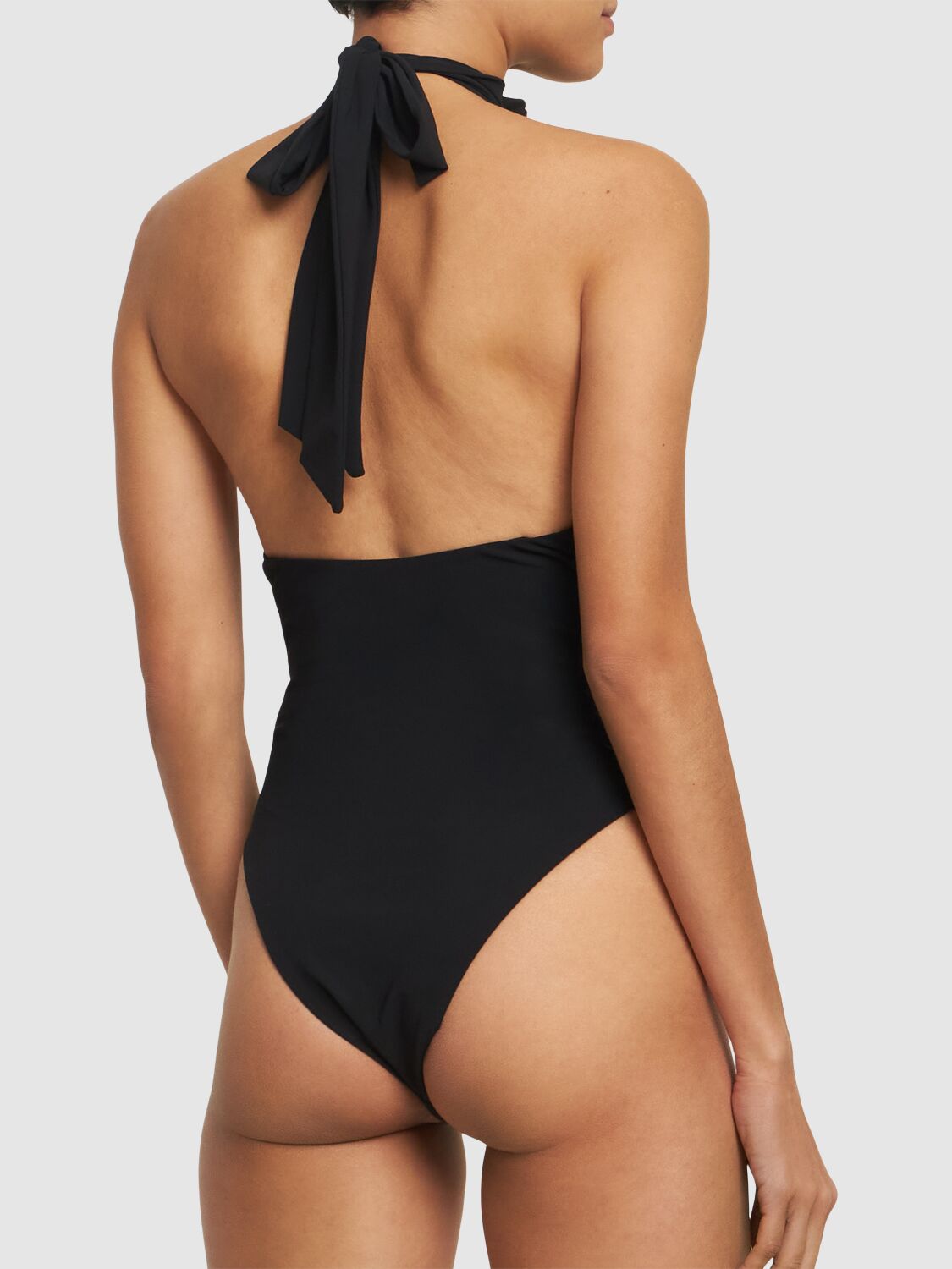 Shop Magda Butrym Jersey One Piece Swimsuit In Black