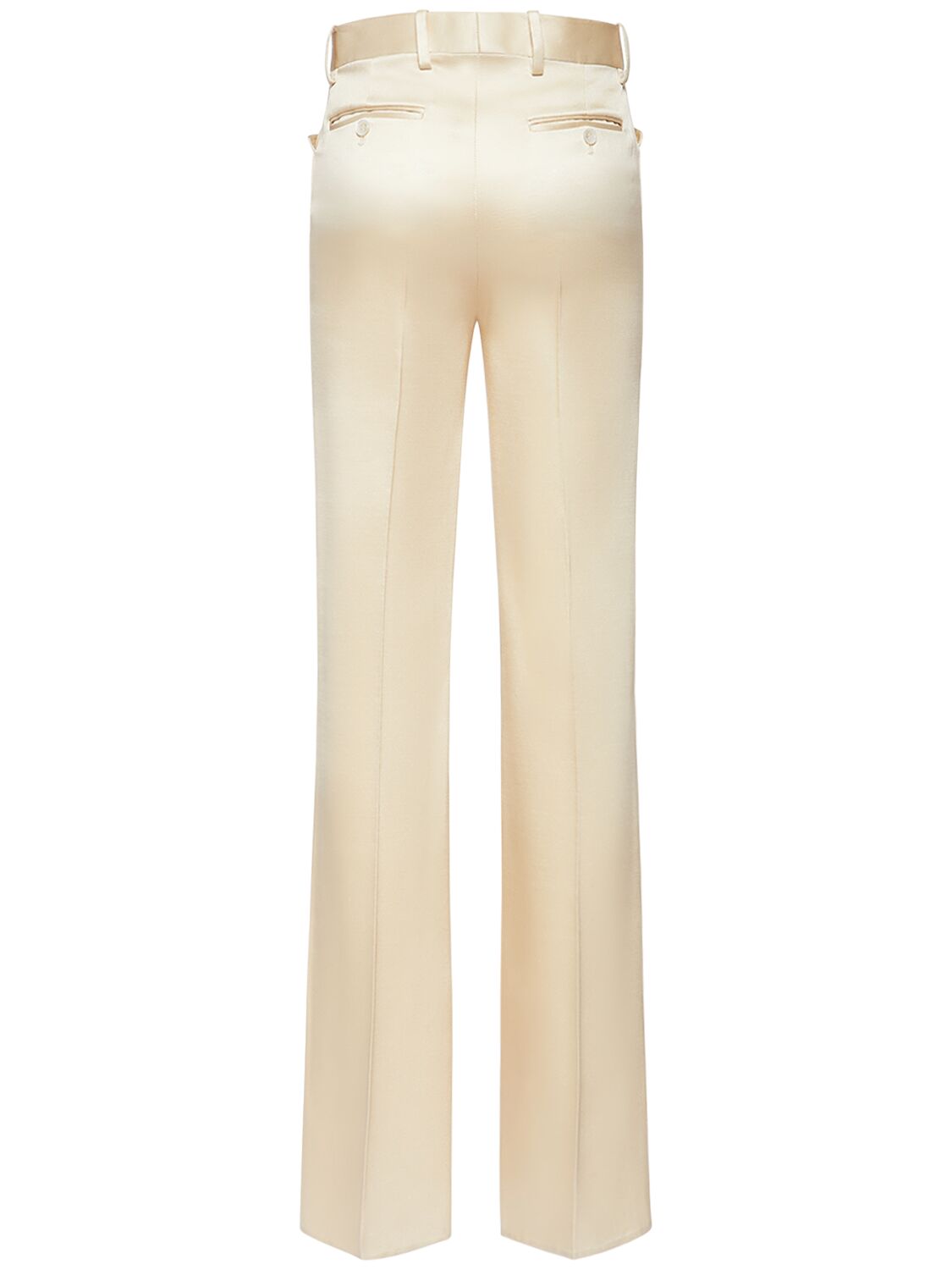 Shop Tom Ford Silk & Wool Twill Bootcut Pants In White