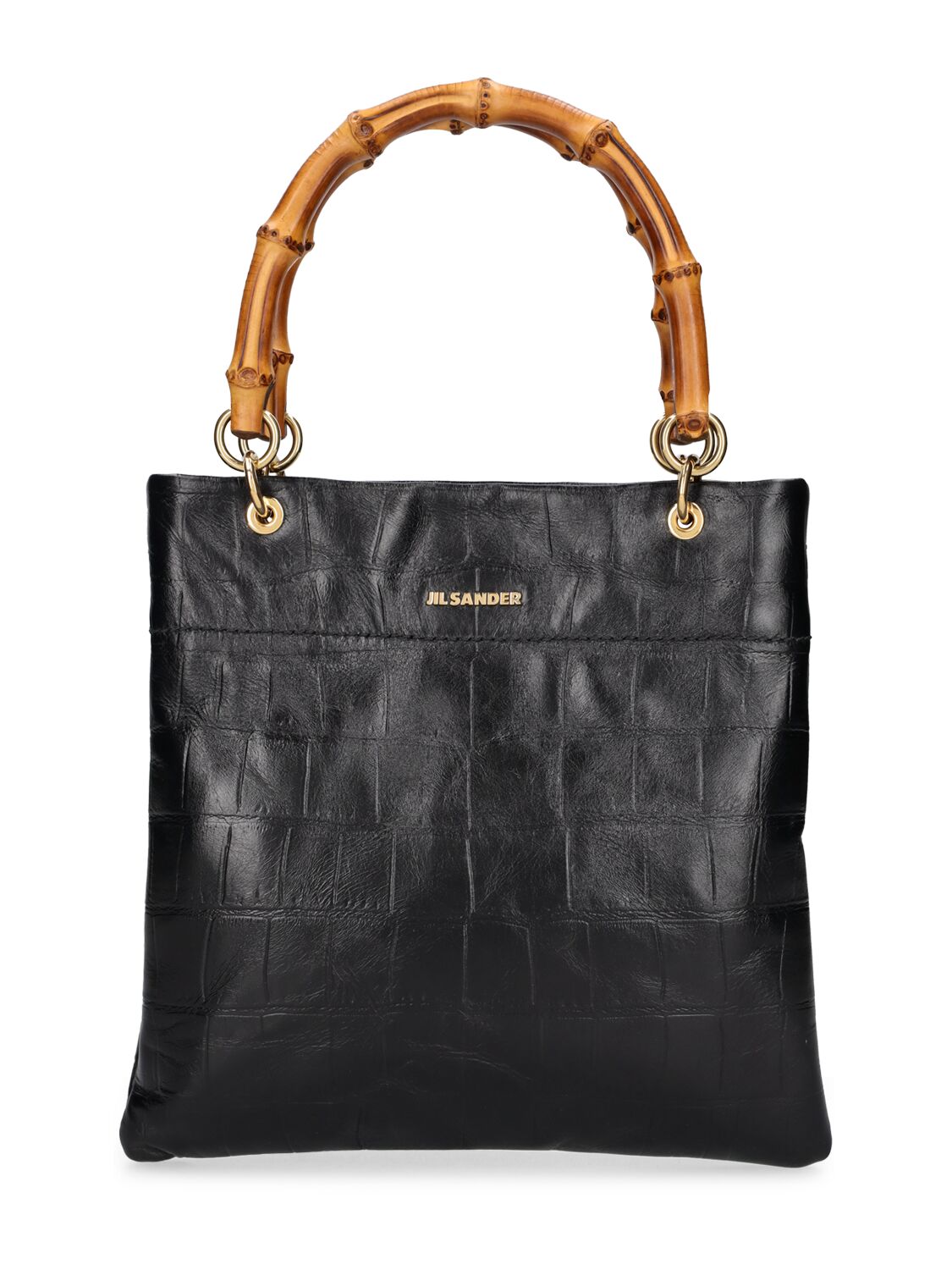Jil Sander Small Leather Top Handle Bag In Black