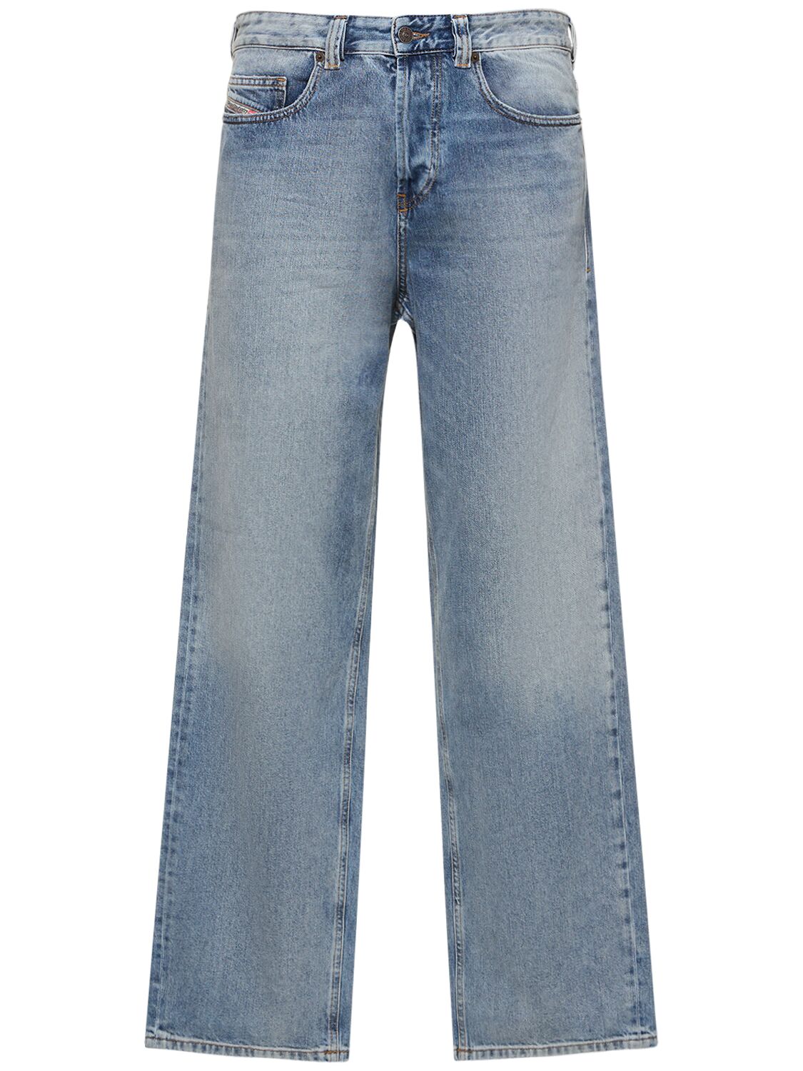 Image of D-macro Cotton Denim Straight Jeans