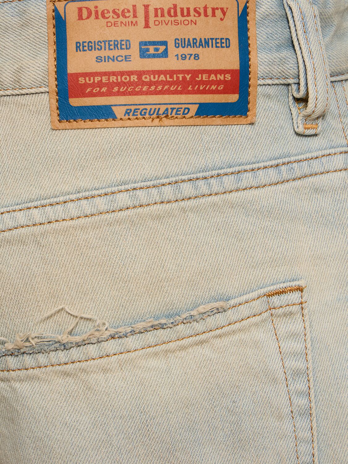 Shop Diesel 1996 D-sire Low Rise Wide Jeans In Beige