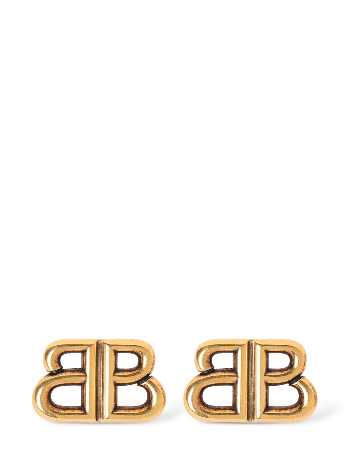 Shop Balenciaga Monaco Brass Stud Earrings In Gold