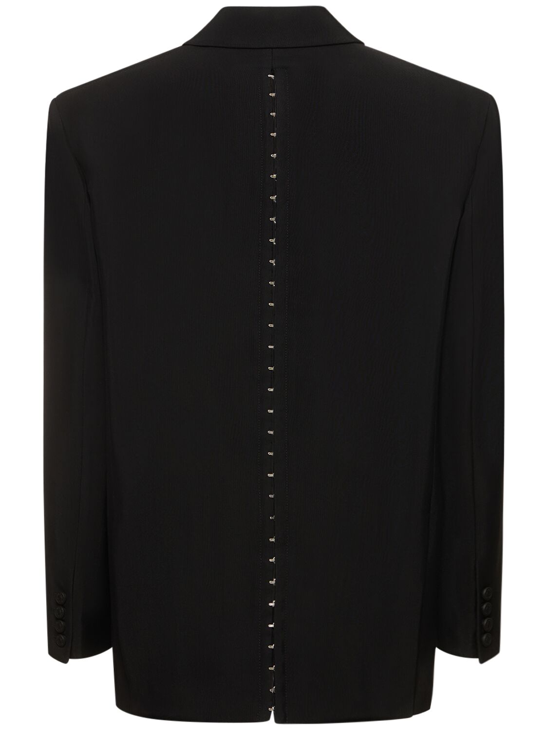 Shop Mugler Oversize Single Breasted Jacket W/ Hooks In Black